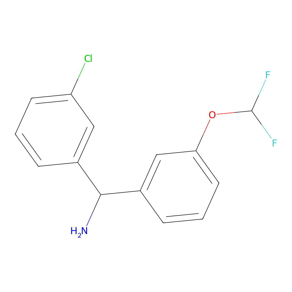 1-(3-Chlorophenyl)-1-[3-(difluoromethoxy)phenyl]methanamine molecular structure, CAS 1713462-99-7