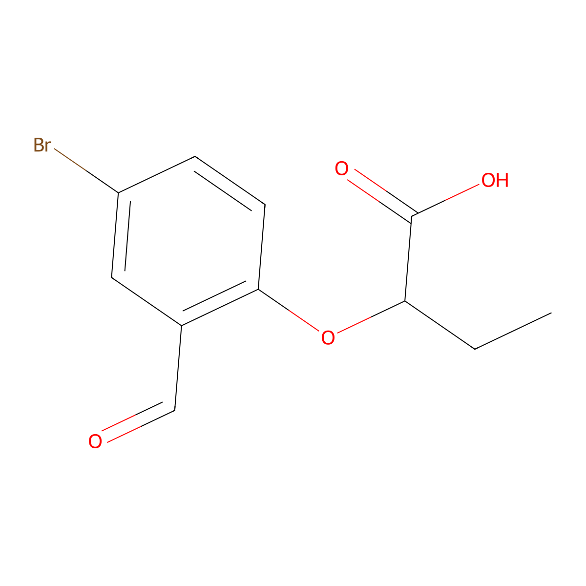 2-(4-Bromo-2-formylphenoxy)butanoic acid molecular structure, CAS 171347-50-5