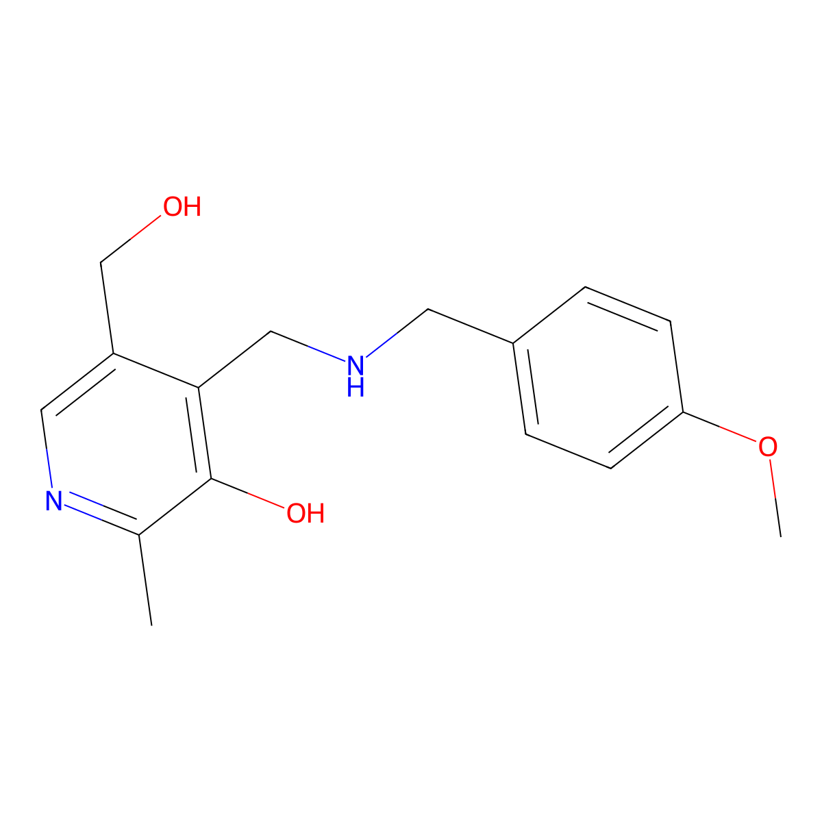 5-(Hydroxymethyl)-4-({[(4-methoxyphenyl)methyl]amino}methyl)-2-methylpyridin-3-ol molecular structure, CAS 1713472-18-4