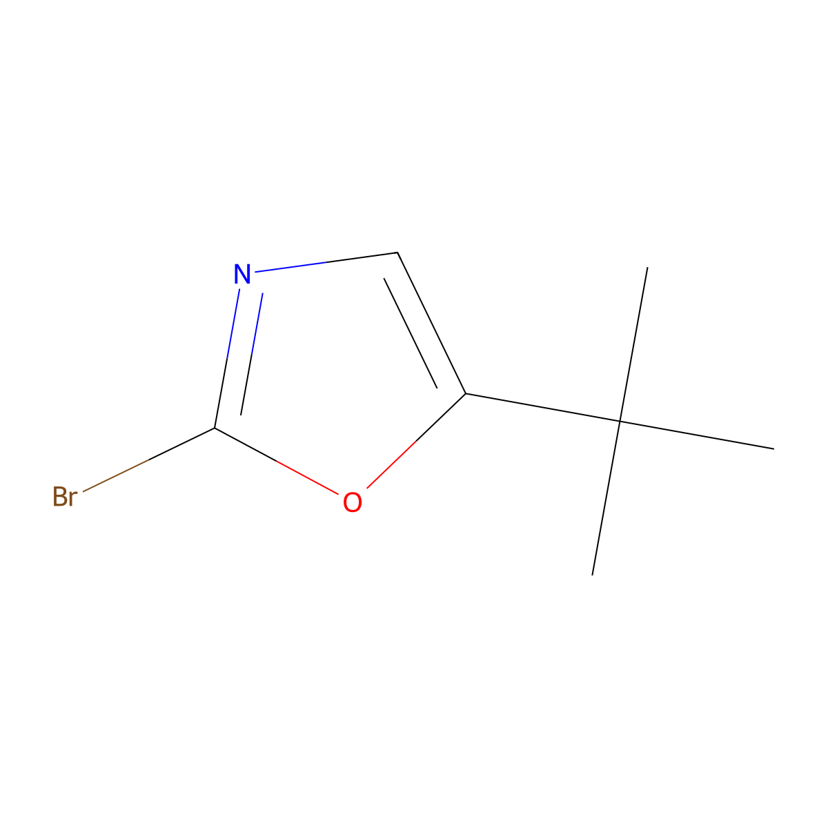 2-Bromo-5-tert-butyl-1,3-oxazole molecular structure, CAS 1713477-20-3