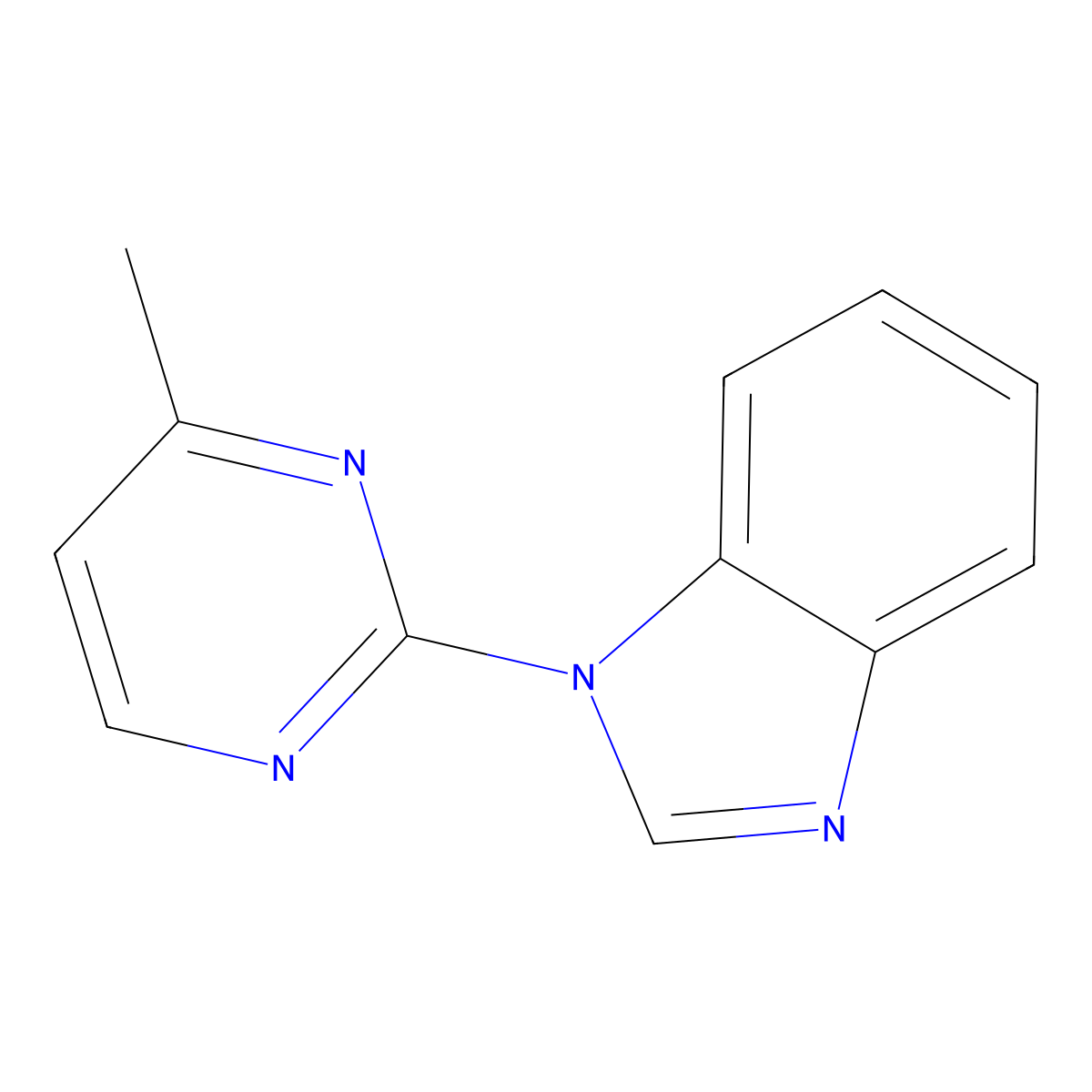 1-(4-methylpyrimidin-2-yl)-1H-1,3-benzodiazole molecular structure, CAS 1713503-42-4