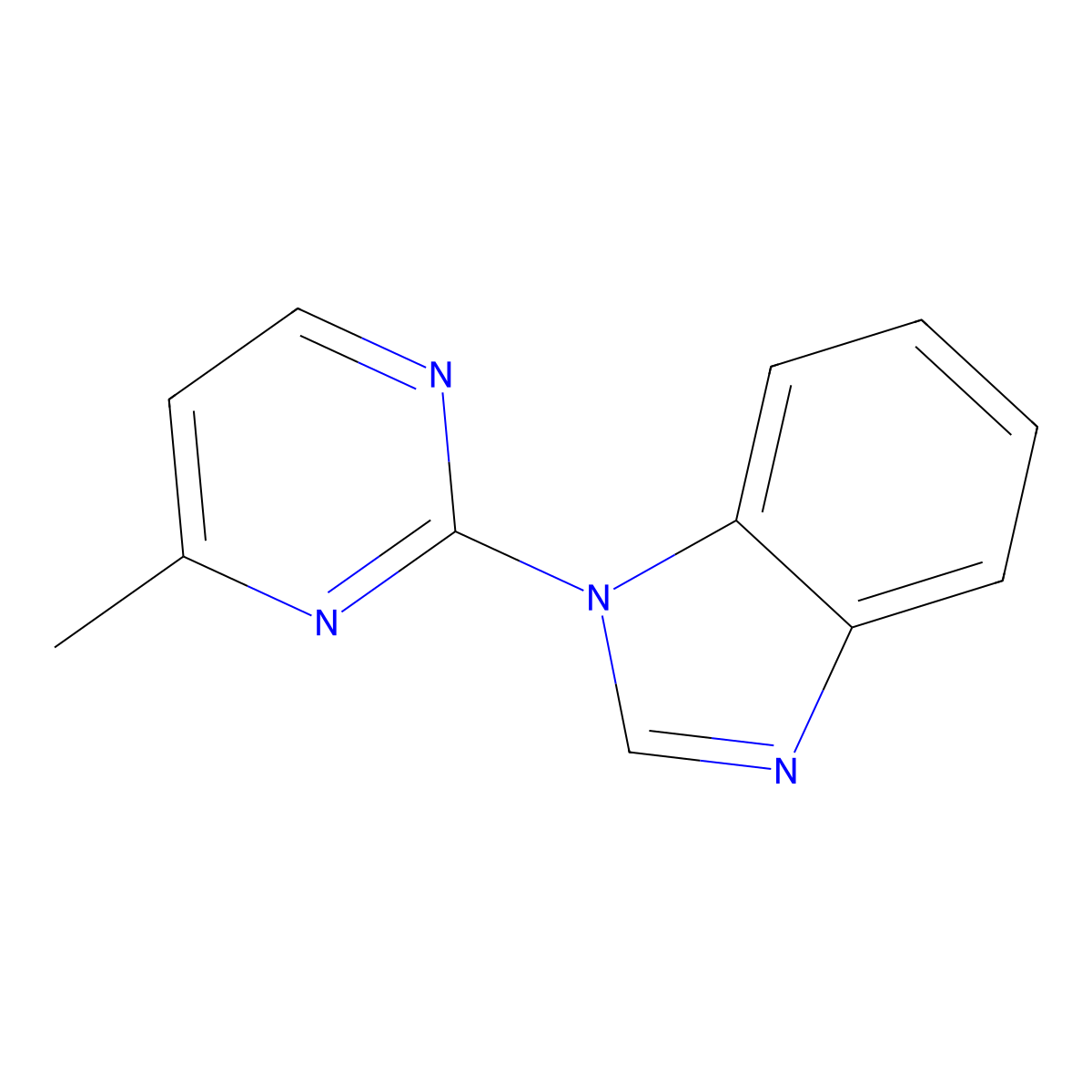 1-(4-methylpyrimidin-2-yl)-1H-1,3-benzodiazole molecular structure, CAS 1713503-42-4