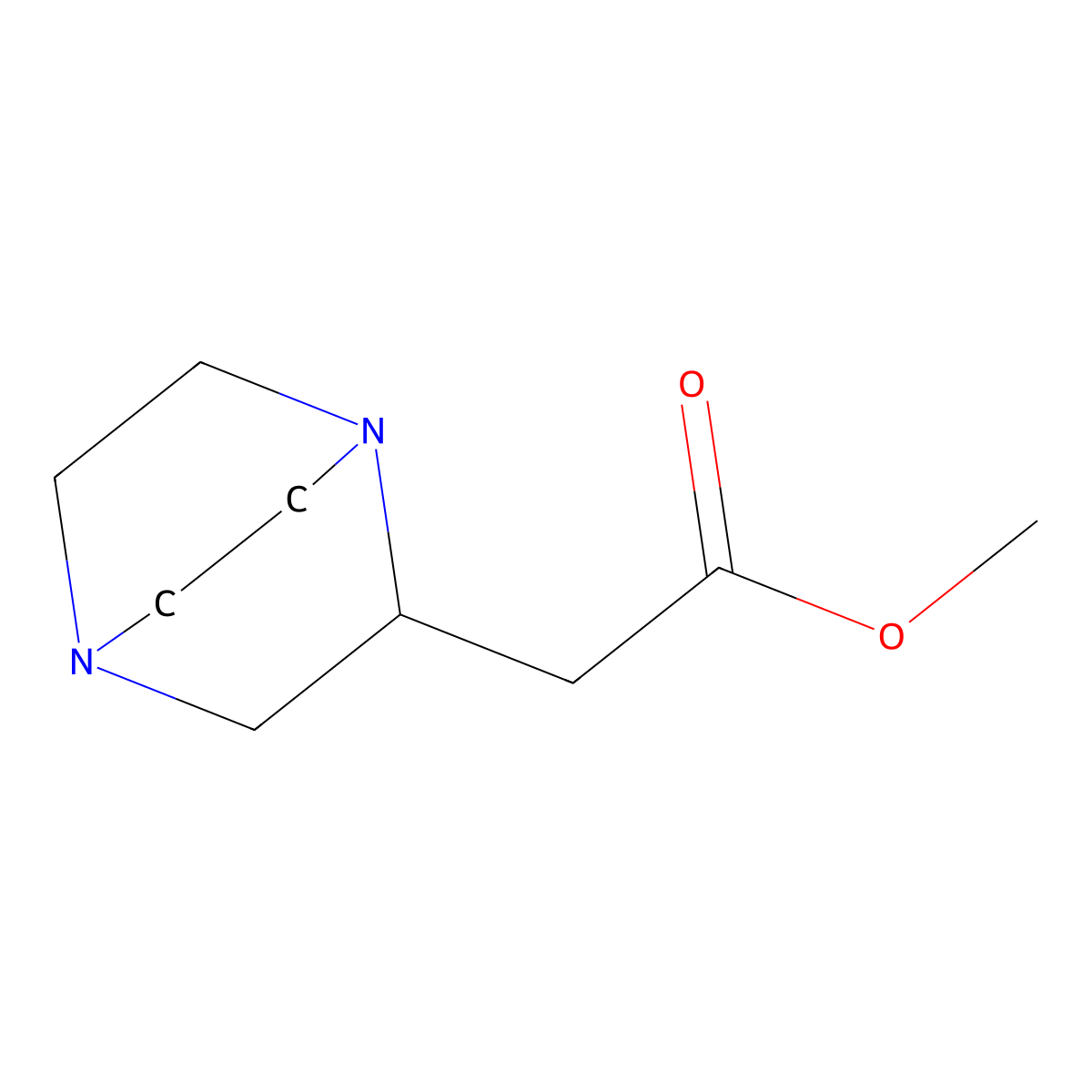 Methyl 2-(1,4-diazabicyclo[2.2.2]octan-2-yl)acetate molecular structure, CAS 171351-26-1