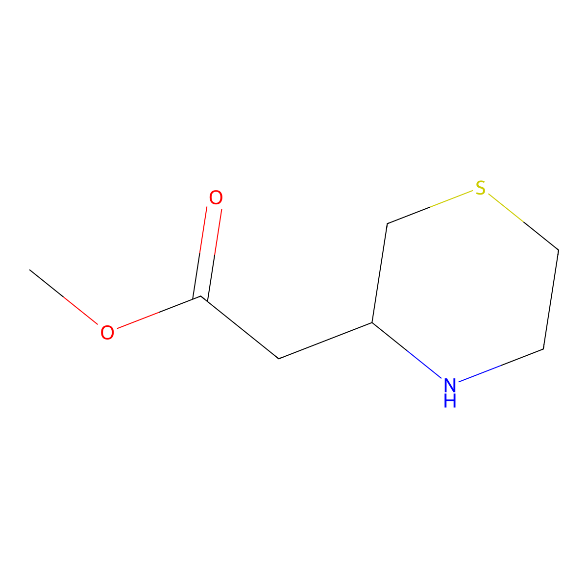 Methyl 2-(thiomorpholin-3-yl)acetate molecular structure, CAS 171351-30-7