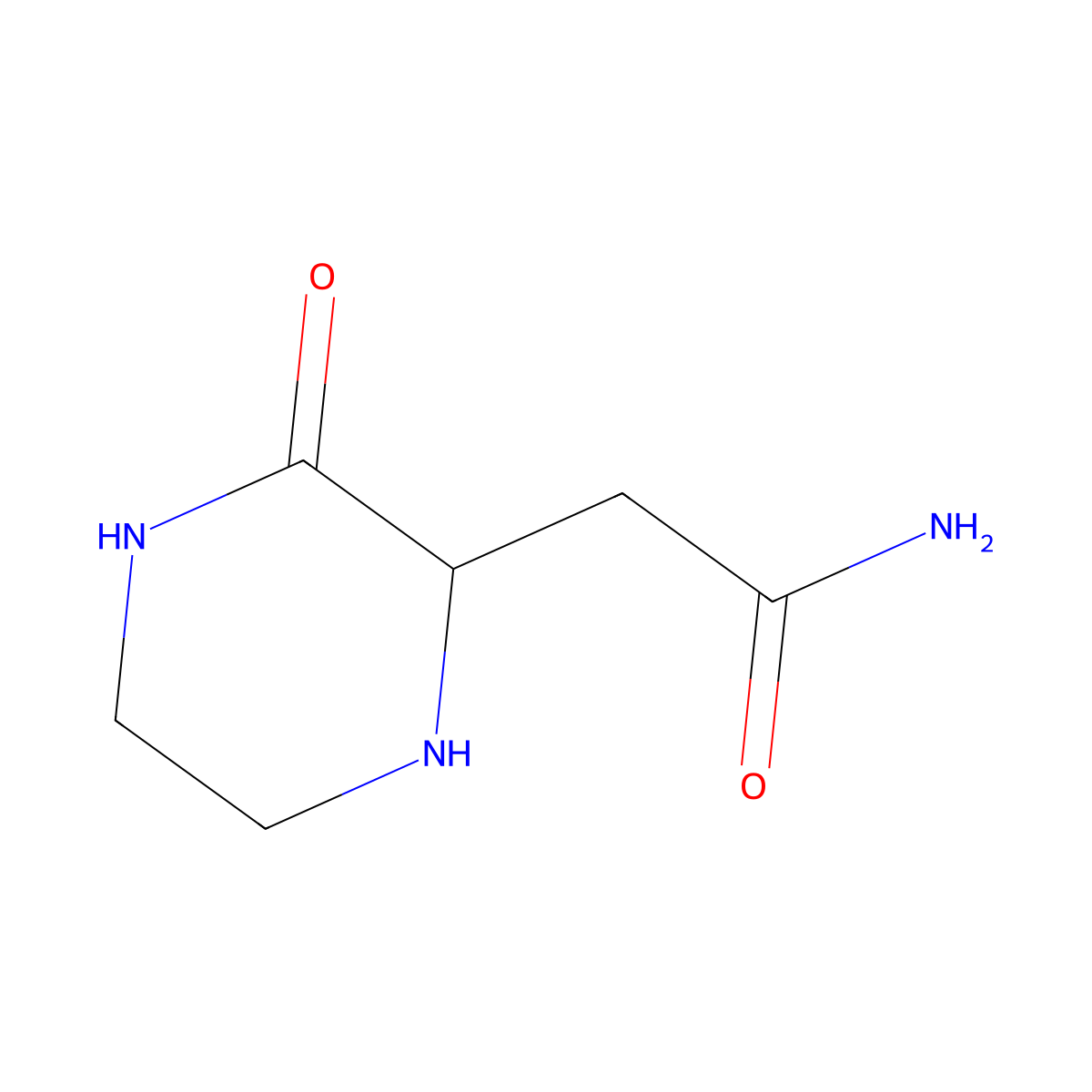 2-(3-Oxopiperazin-2-yl)acetamide molecular structure, CAS 171351-40-9