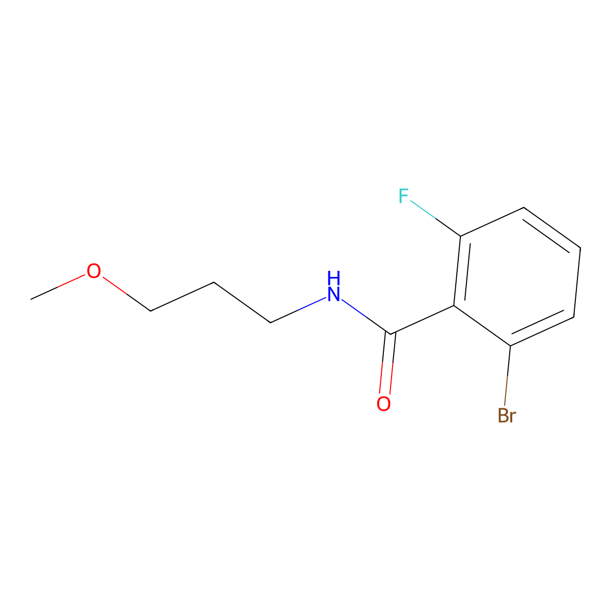 2-Bromo-6-fluoro-N-(3-methoxypropyl)benzamide molecular structure, CAS 1713564-60-3