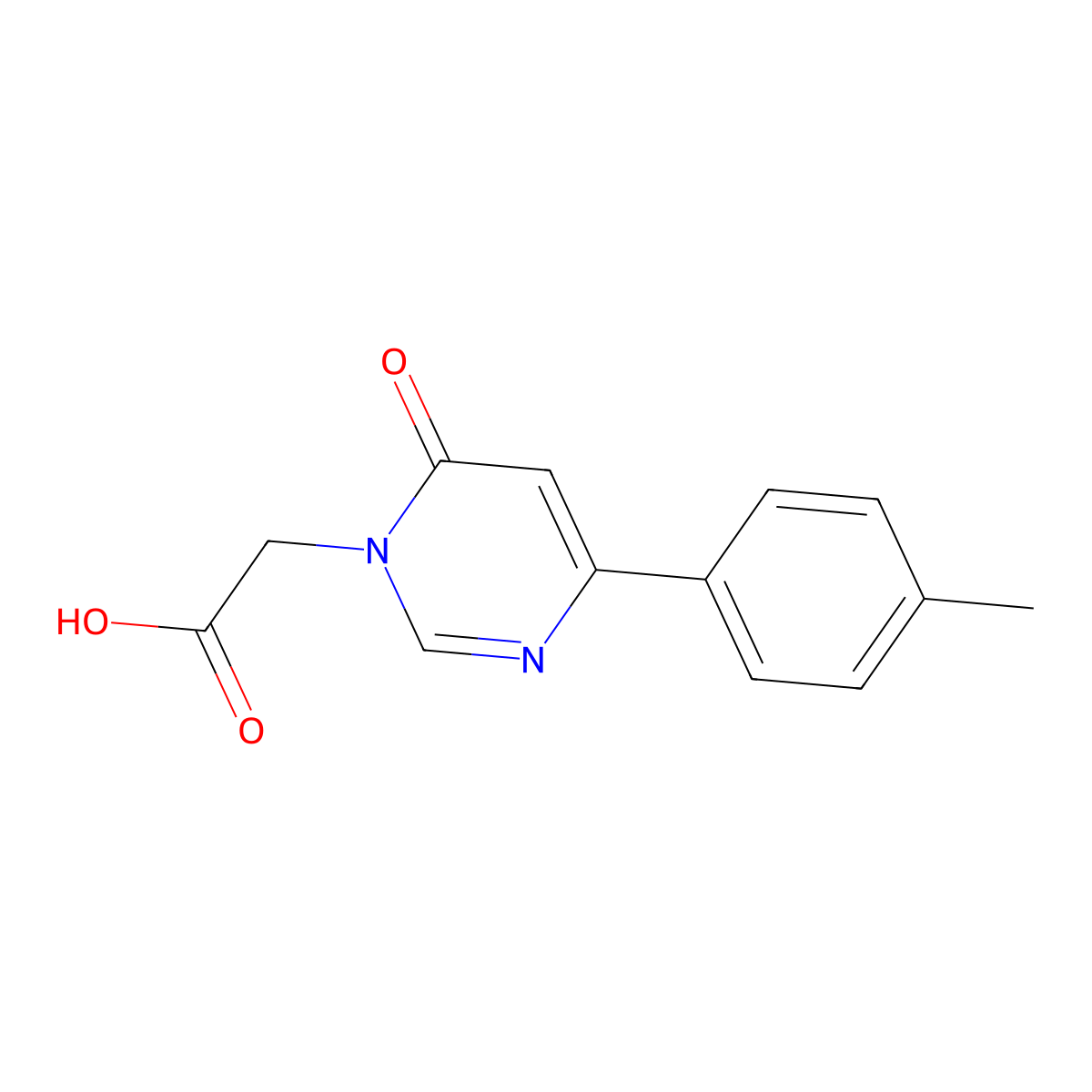 2-(6-Oxo-4-(p-tolyl)pyrimidin-1(6H)-yl)acetic acid molecular structure, CAS 1713590-52-3