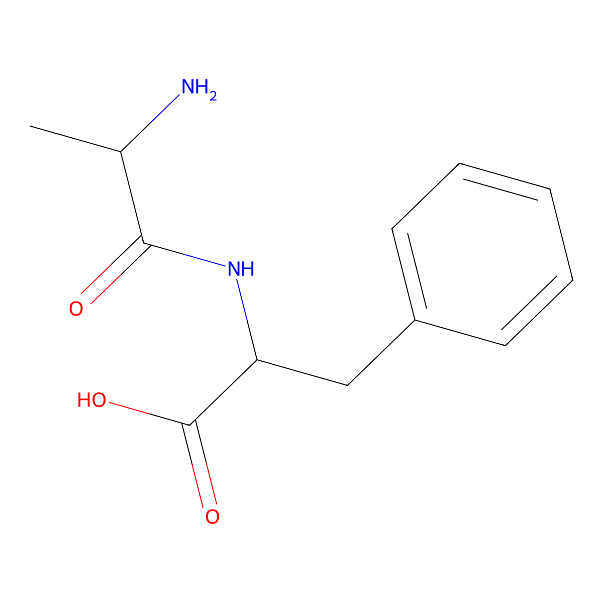 L-alanyl-L-phenylalanine molecular structure, CAS 17136-28-6