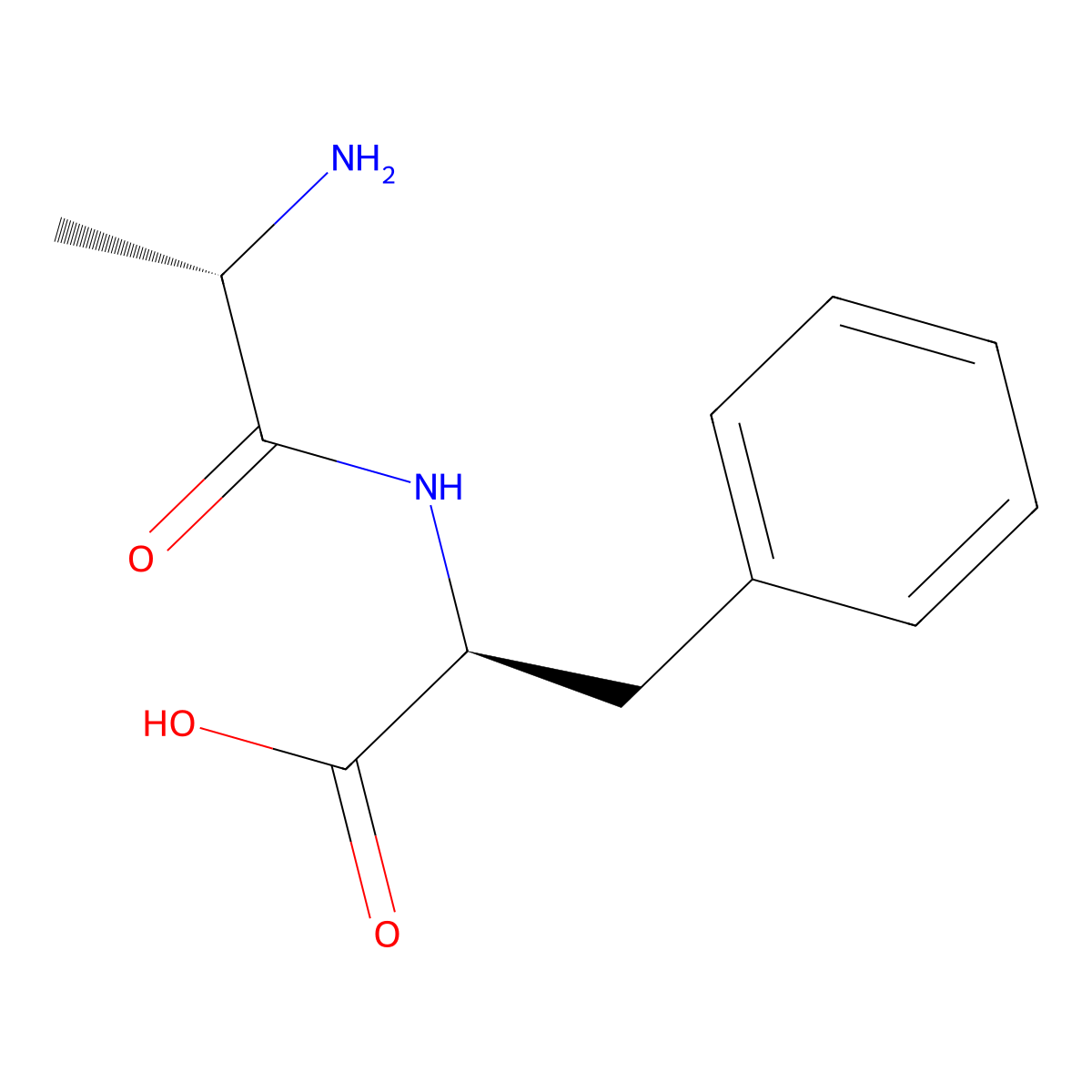 L-alanyl-L-phenylalanine molecular structure, CAS 17136-28-6