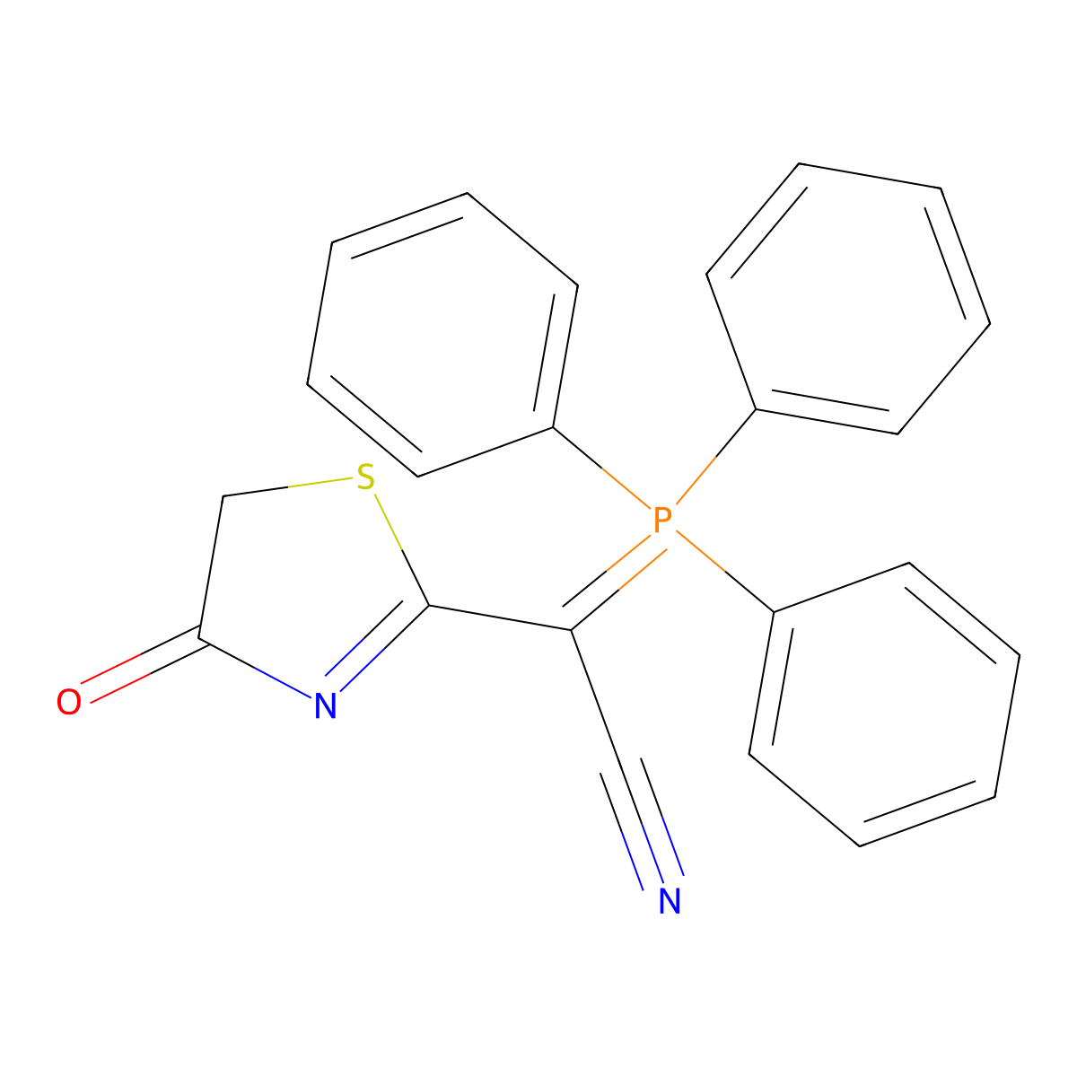 2-(4-Oxo-4,5-dihydro-1,3-thiazol-2-yl)-2-(1,1,1-triphenyl-lambda~5~-phosphanylidene)acetonitrile molecular structure, CAS 171360-71-7