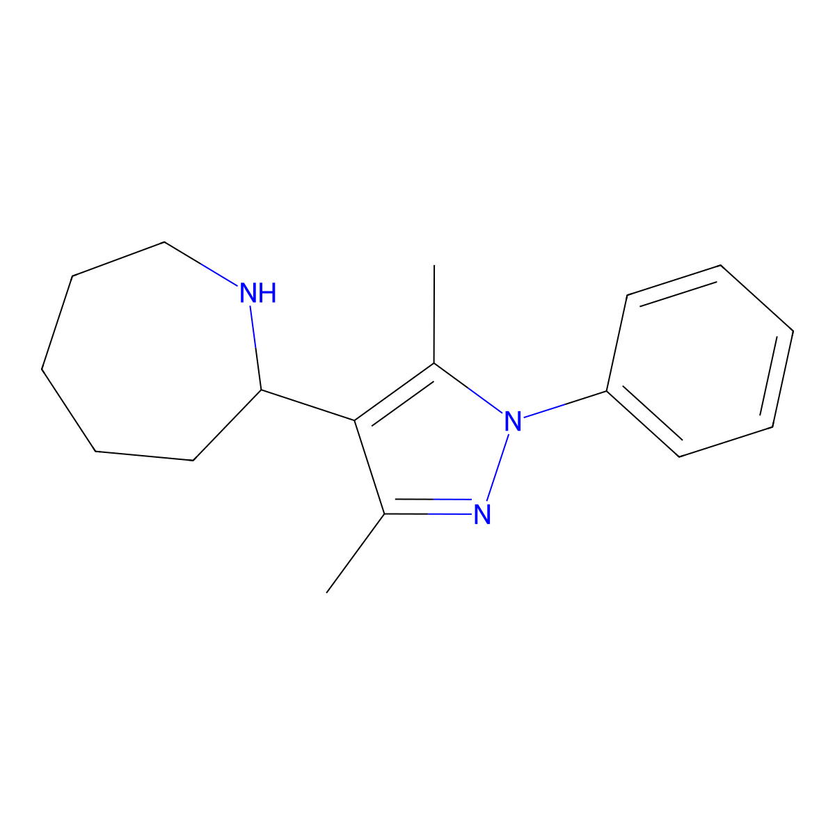 2-(3,5-Dimethyl-1-phenyl-1H-pyrazol-4-yl)azepane molecular structure, CAS 1713602-44-8