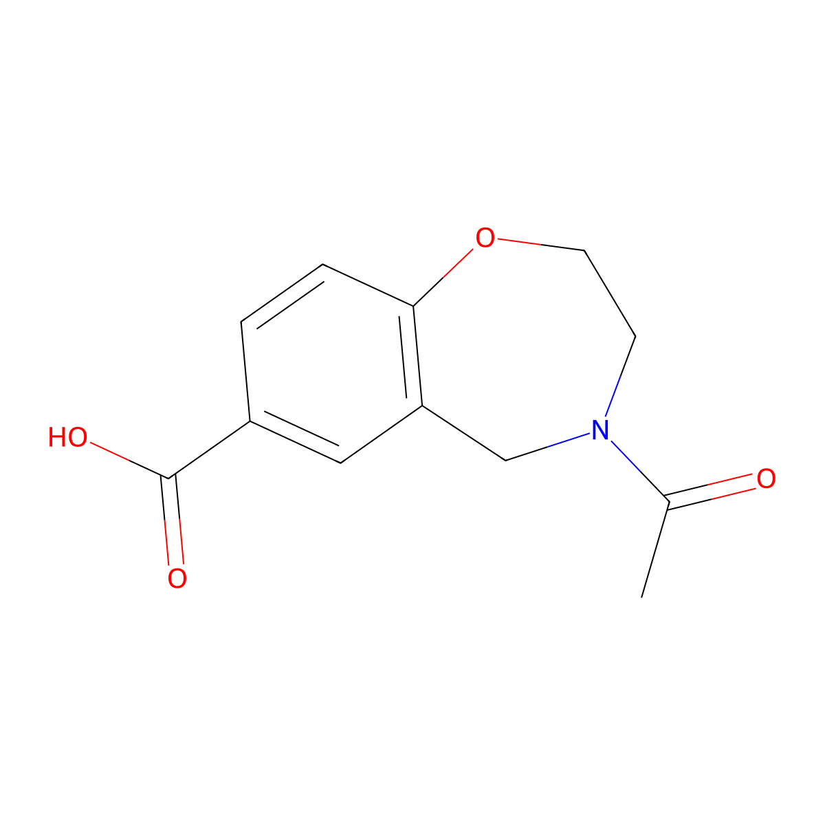 4-Acetyl-2,3,4,5-tetrahydrobenzo[f][1,4]oxazepine-7-carboxylic acid molecular structure, CAS 1713639-77-0