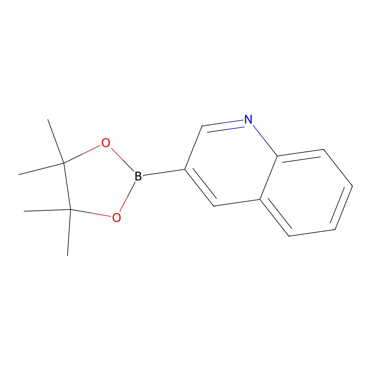 3-(4,4,5,5-Tetramethyl-1,3,2-dioxaborolan-2-yl)quinoline molecular structure, CAS 171364-85-5