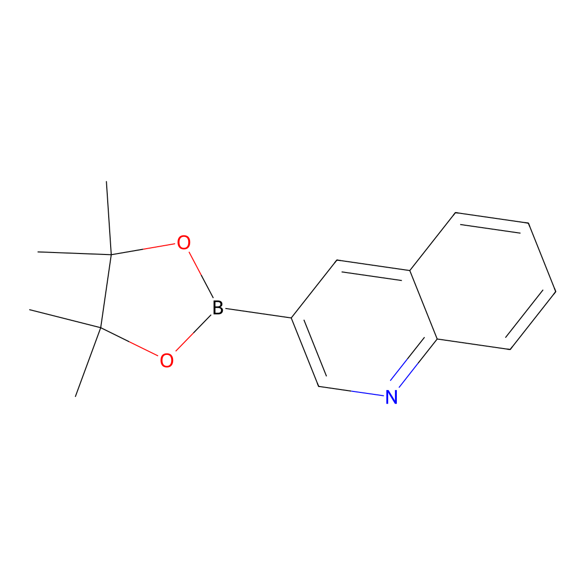3-(4,4,5,5-Tetramethyl-1,3,2-dioxaborolan-2-yl)quinoline molecular structure, CAS 171364-85-5