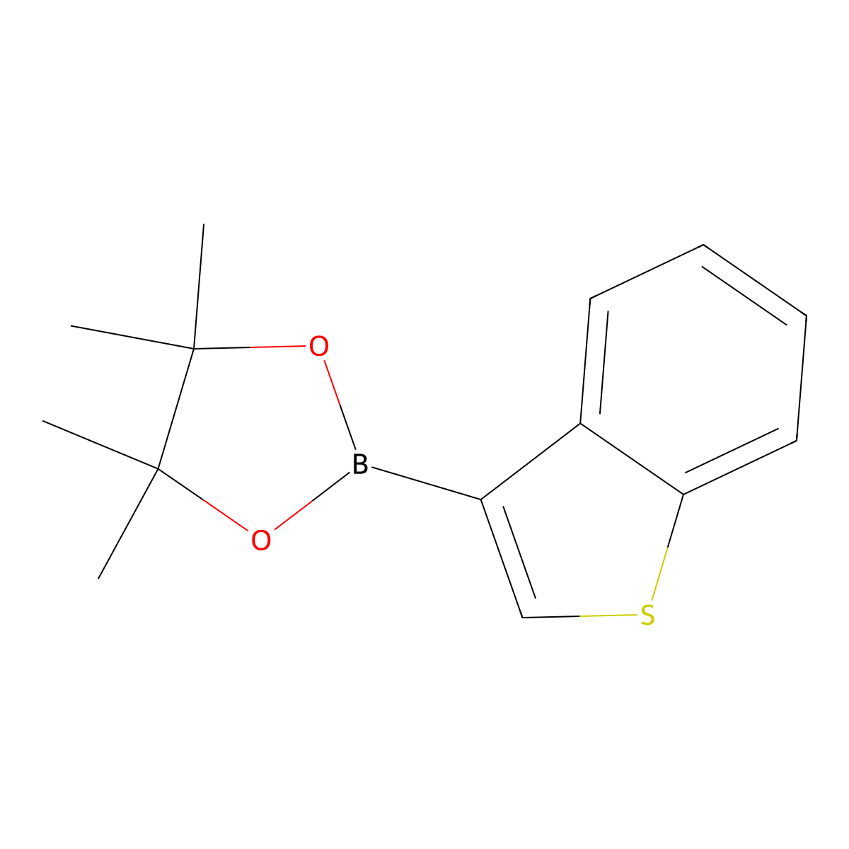 Benzo[b]thiophene-3-boronic acid pinacol ester molecular structure, CAS 171364-86-6