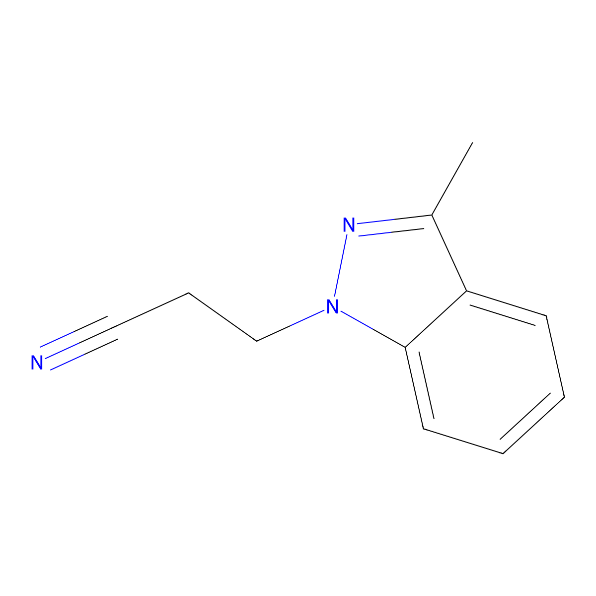 3-(3-Methyl-1H-indazol-1-yl)propanenitrile molecular structure, CAS 1713640-21-1