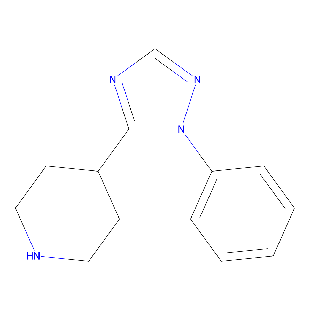 4-(1-Phenyl-1H-1,2,4-triazol-5-yl)piperidine molecular structure, CAS 1713648-57-7