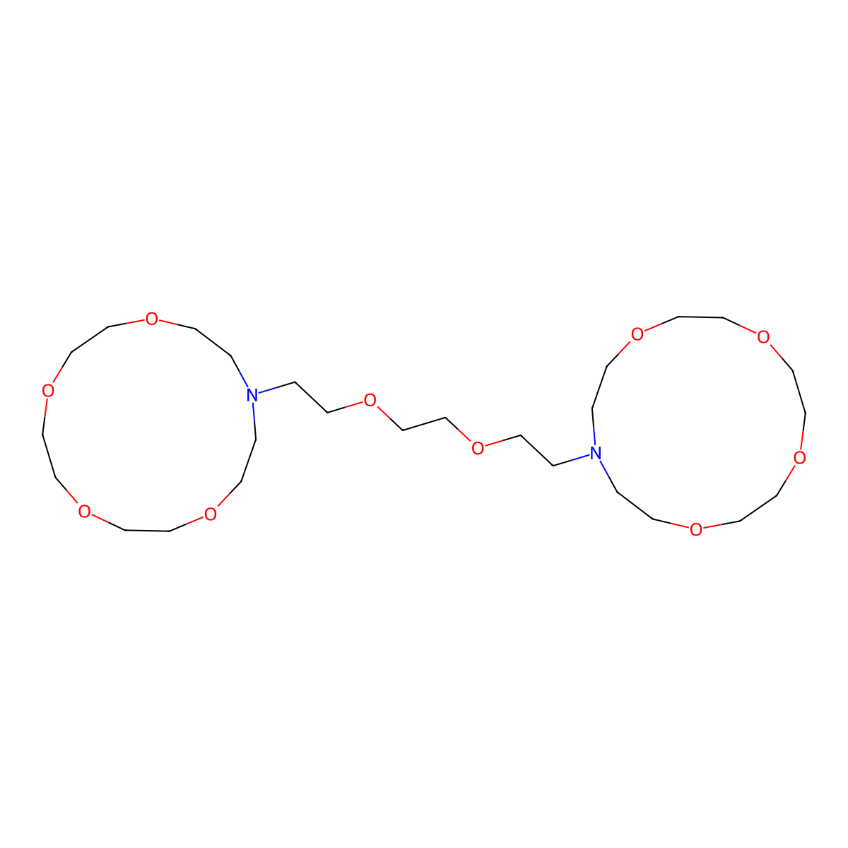 13-[2-[2-[2-(1,4,7,10-Tetraoxa-13-azacyclopentadec-13-yl)ethoxy]ethoxy]ethyl]-1,4,7,10-tetraoxa-13-azacyclopentadecane molecular structure, CAS 171365-74-5