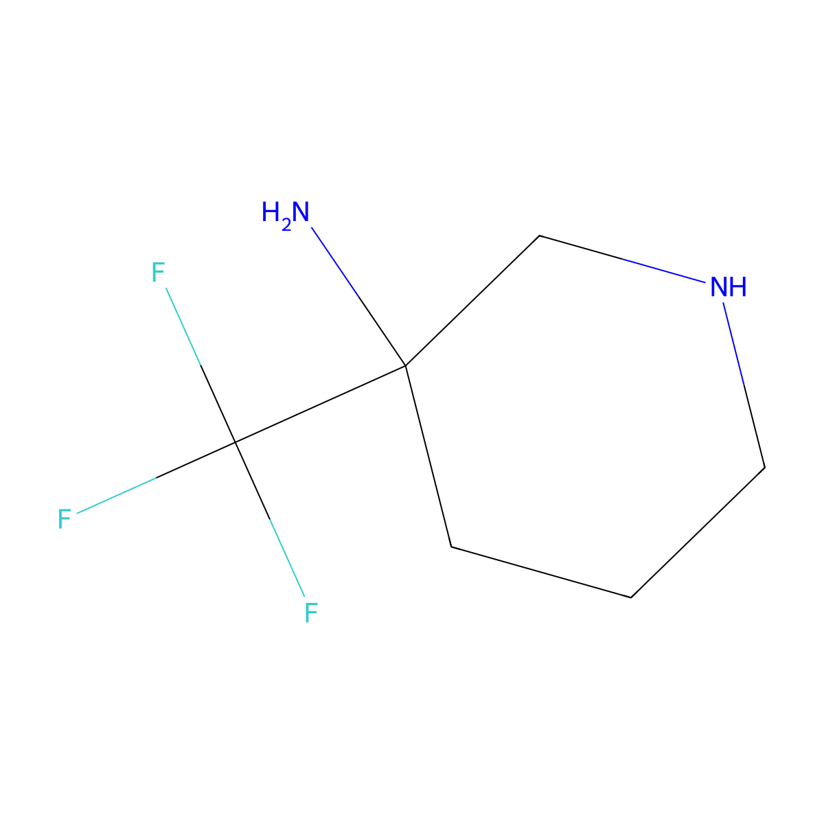 3-(Trifluoromethyl)piperidin-3-amine molecular structure, CAS 1713668-09-7