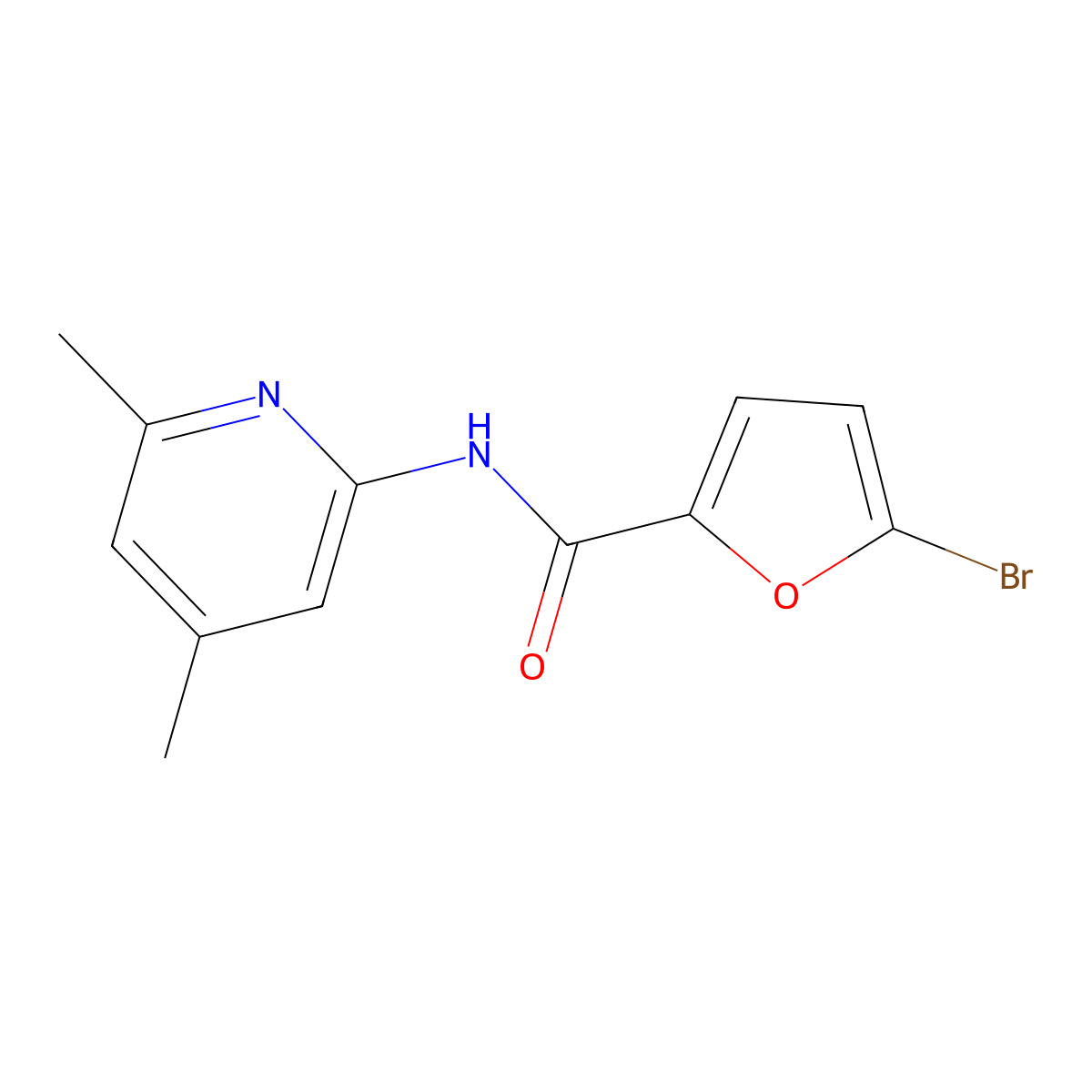5-bromo-N-(4,6-dimethylpyridin-2-yl)furan-2-carboxamide molecular structure, CAS 171370-47-1