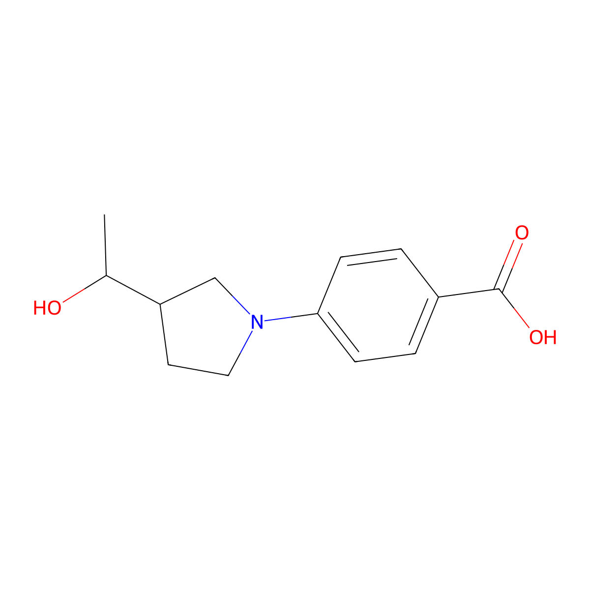4-[3-(1-Hydroxyethyl)pyrrolidin-1-yl]benzoic acid molecular structure, CAS 1713773-59-1