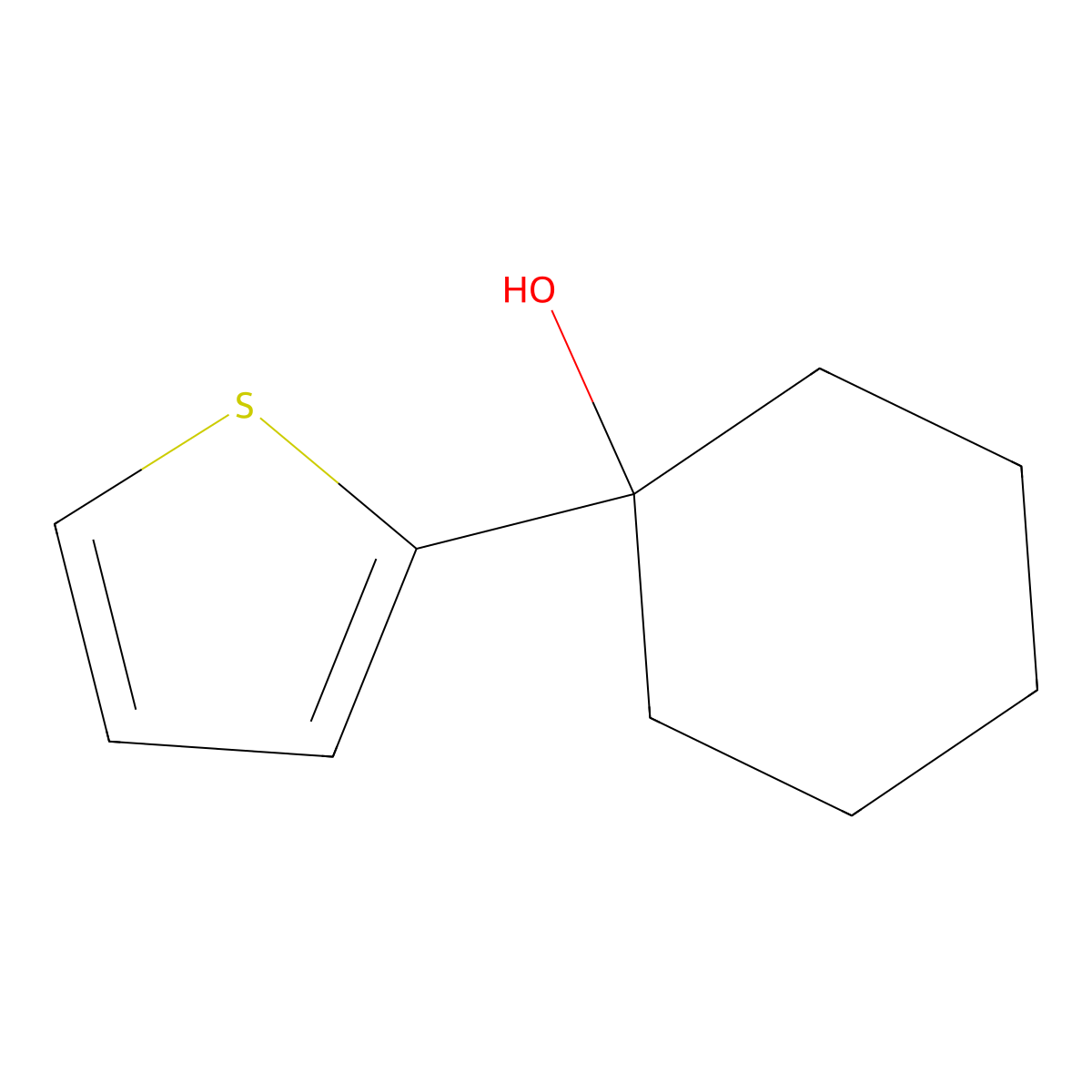 1-(Thiophen-2-YL)cyclohexan-1-OL molecular structure, CAS 17138-80-6