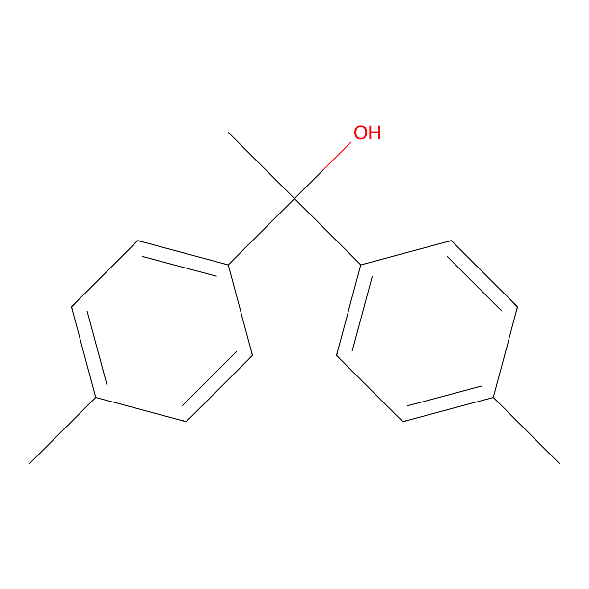Benzenemethanol, alpha,4-dimethyl-alpha-(4-methylphenyl)- molecular structure, CAS 17138-82-8