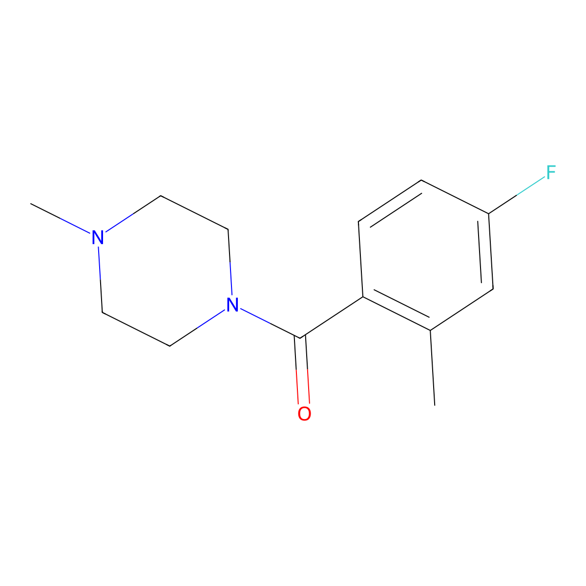 (4-Fluoro-2-methylphenyl)(4-methylpiperazin-1-yl)methanone molecular structure, CAS 1713822-15-1
