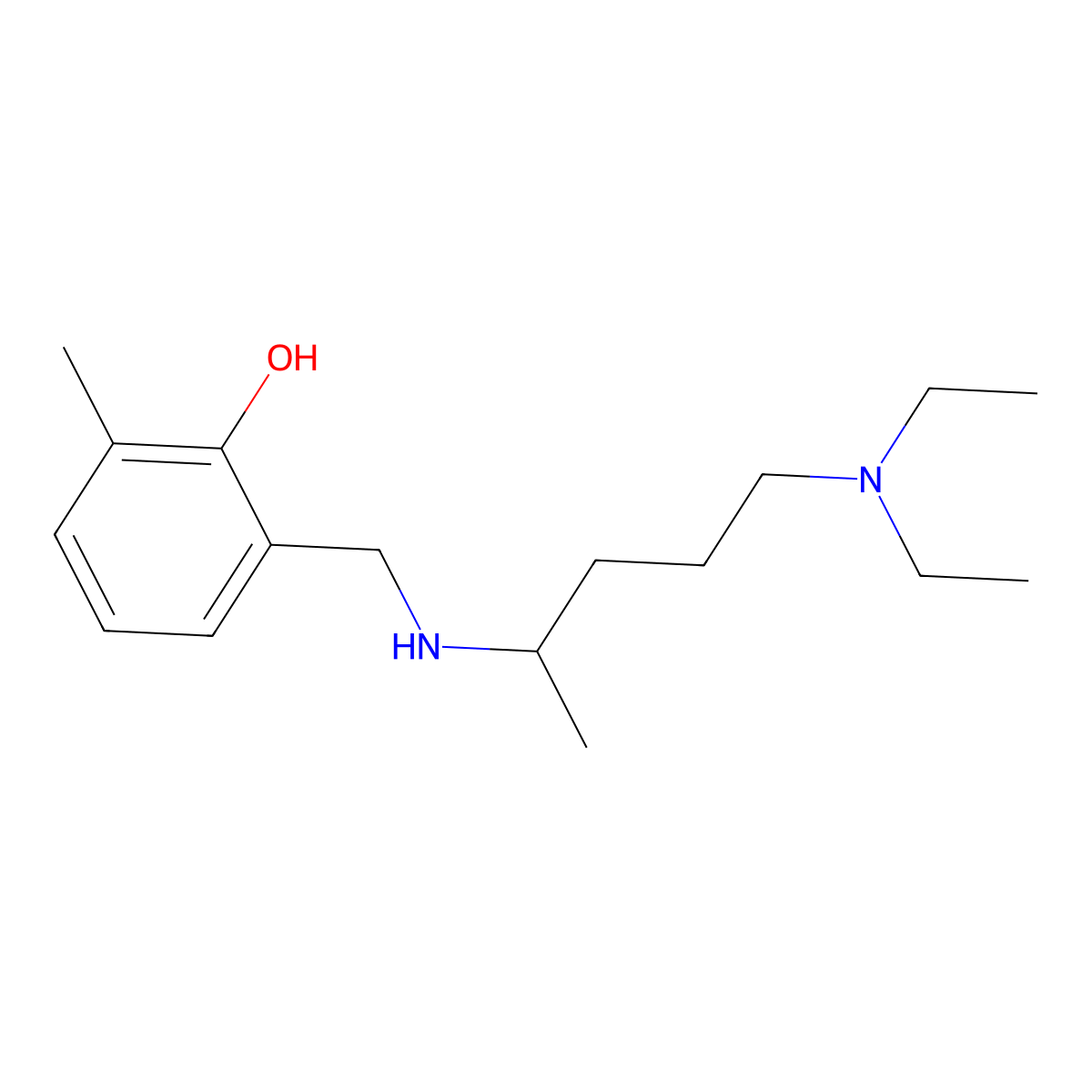 2-(((5-(Diethylamino)pentan-2-yl)amino)methyl)-6-methylphenol molecular structure, CAS 1713897-35-8