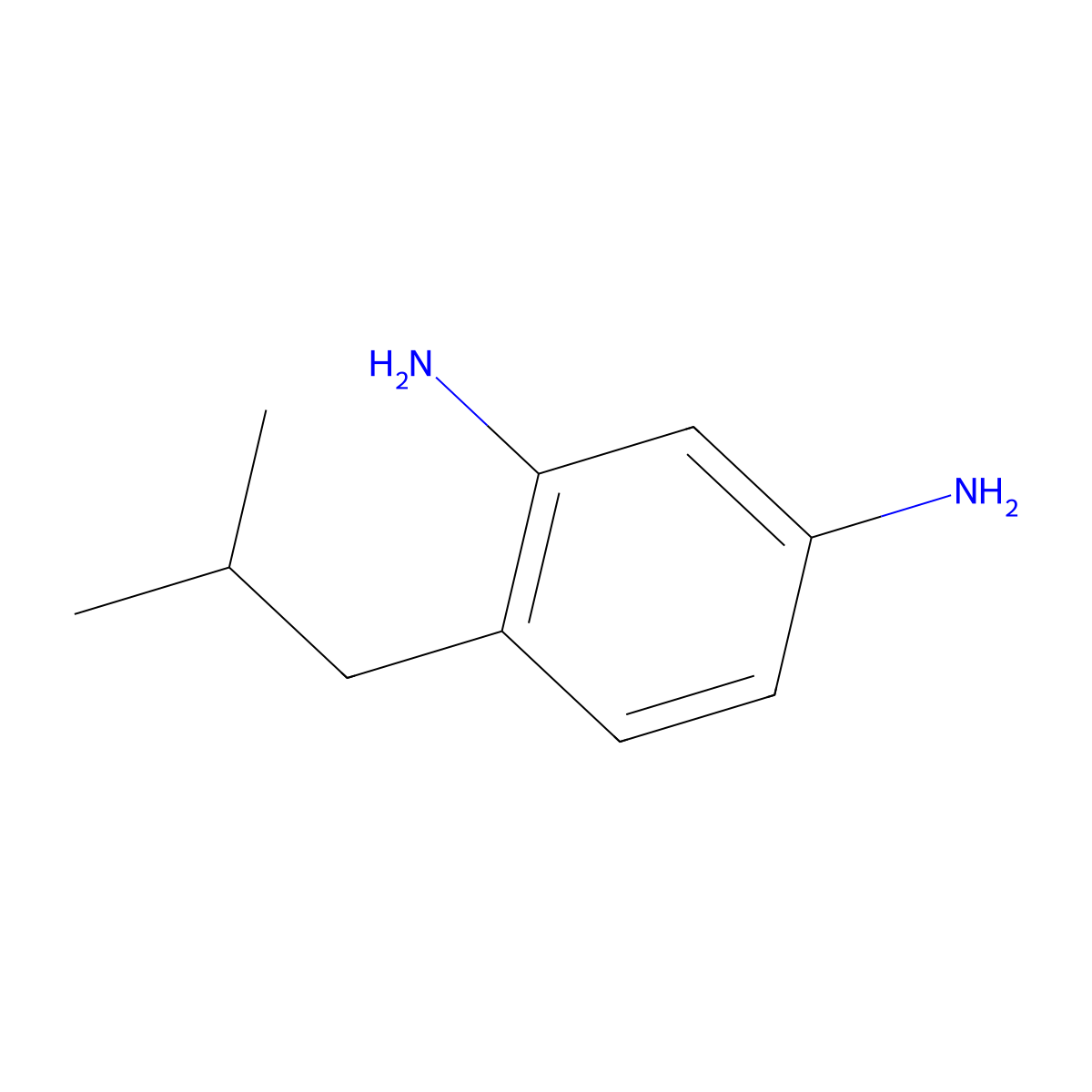 4-Isobutylbenzene-1,3-diamine molecular structure, CAS 17139-63-8