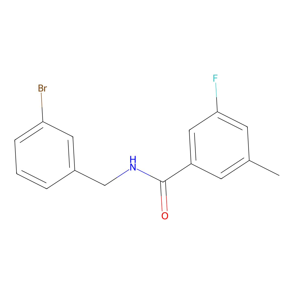 N-[(3-Bromophenyl)methyl]-3-fluoro-5-methylbenzamide molecular structure, CAS 1713968-99-0