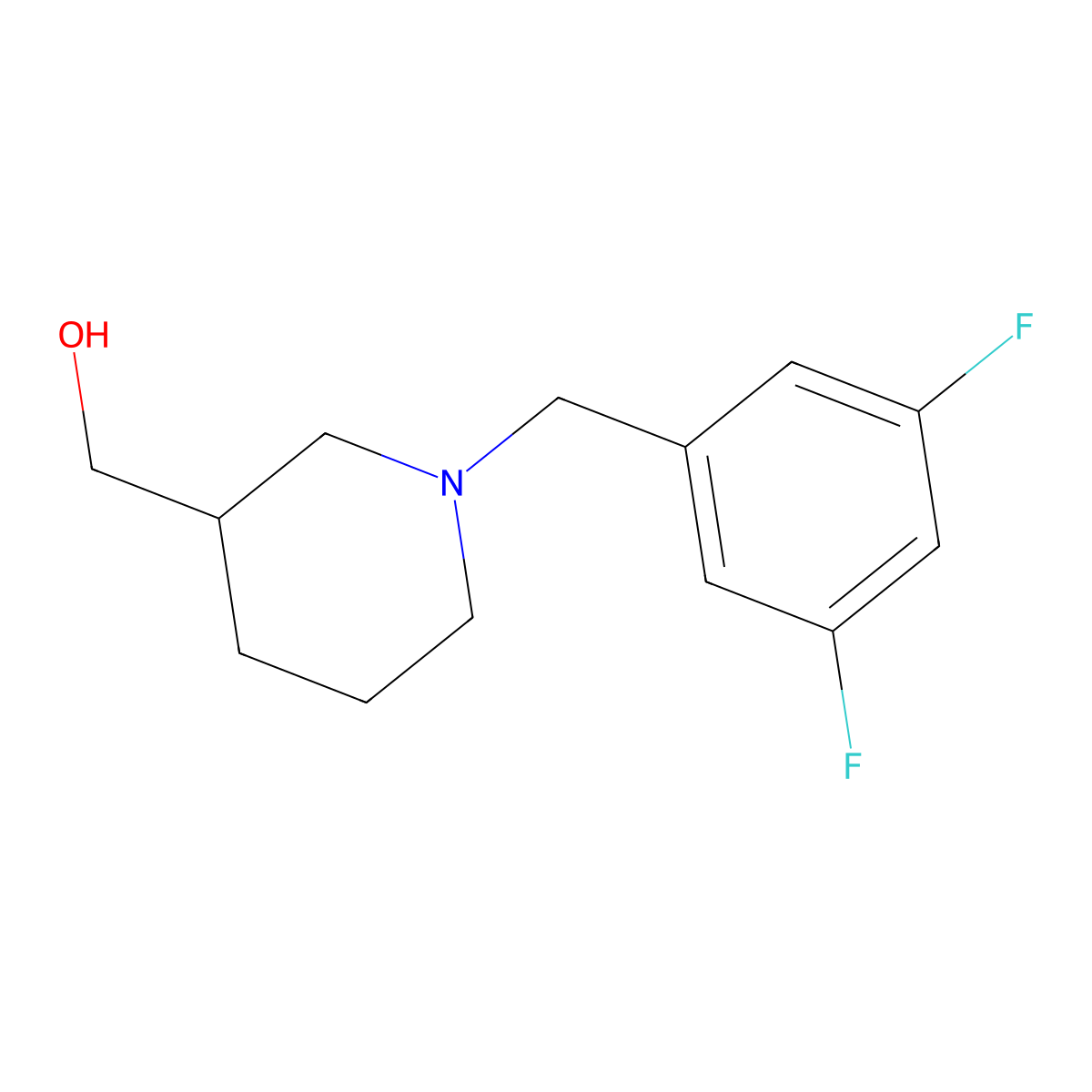 (1-(3,5-Difluorobenzyl)piperidin-3-yl)methanol molecular structure, CAS 1713988-76-1