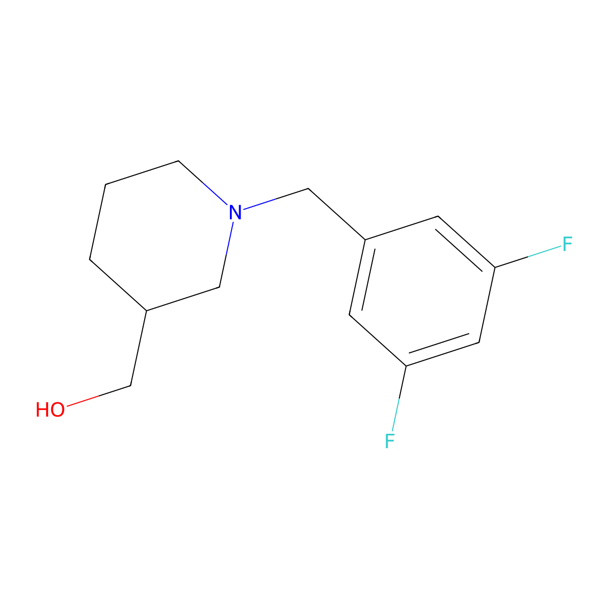 (1-(3,5-Difluorobenzyl)piperidin-3-yl)methanol molecular structure, CAS 1713988-76-1
