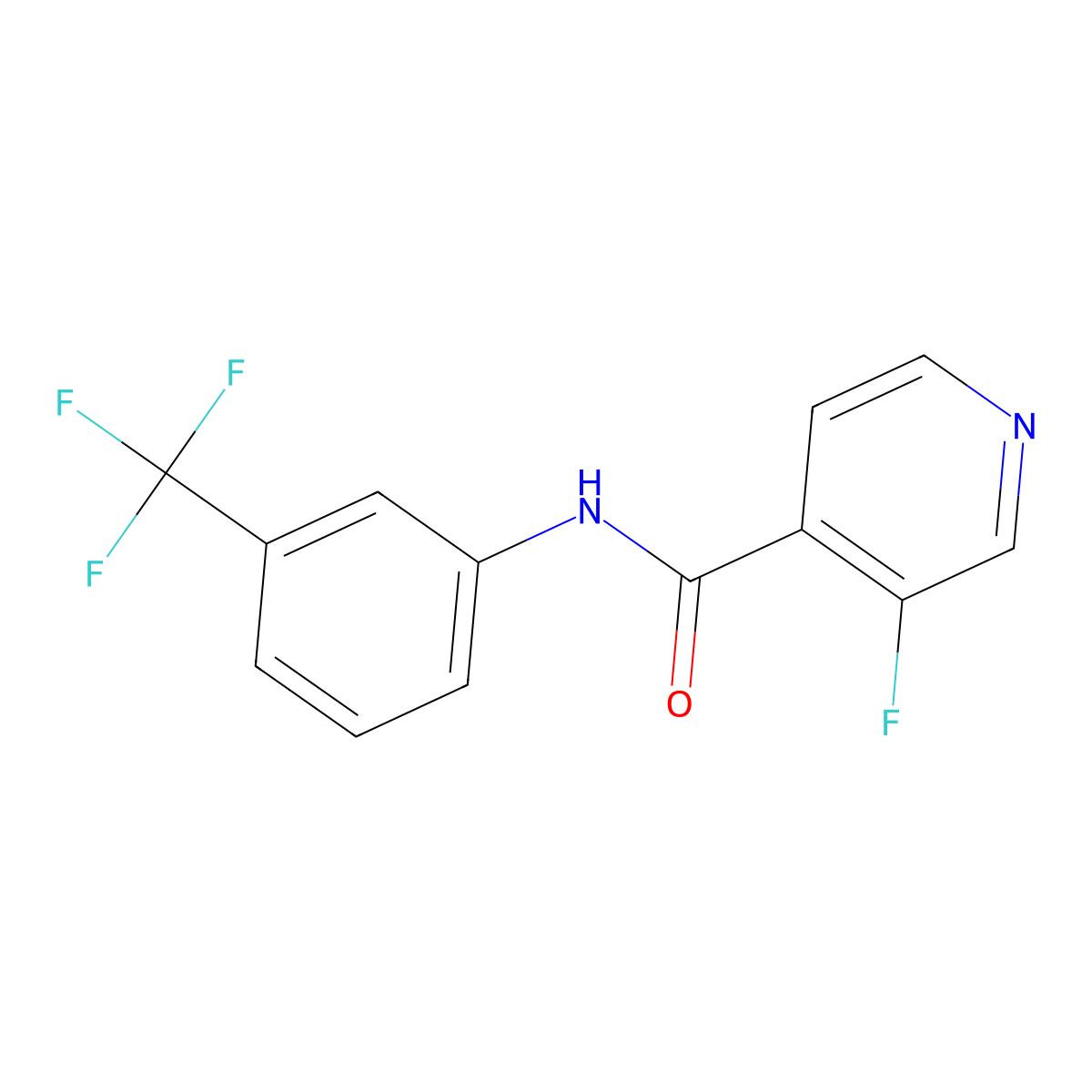 3-fluoro-N-[3-(trifluoromethyl)phenyl]pyridine-4-carboxamide molecular structure, CAS 1713995-64-2