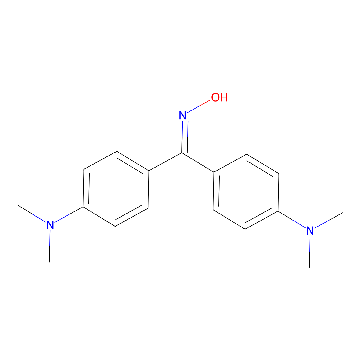 Benzophenone, 4,4'-bis(dimethylamino)-, oxime molecular structure, CAS 1714-51-8
