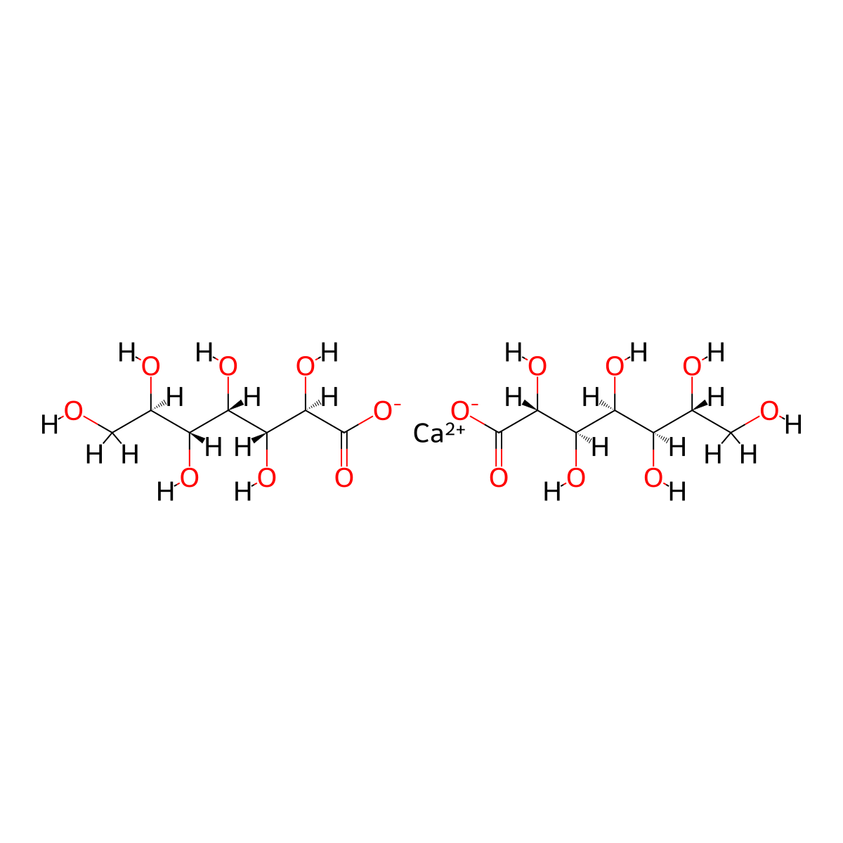 Calcium alpha-D-glucoheptonate molecular structure, CAS 17140-60-2