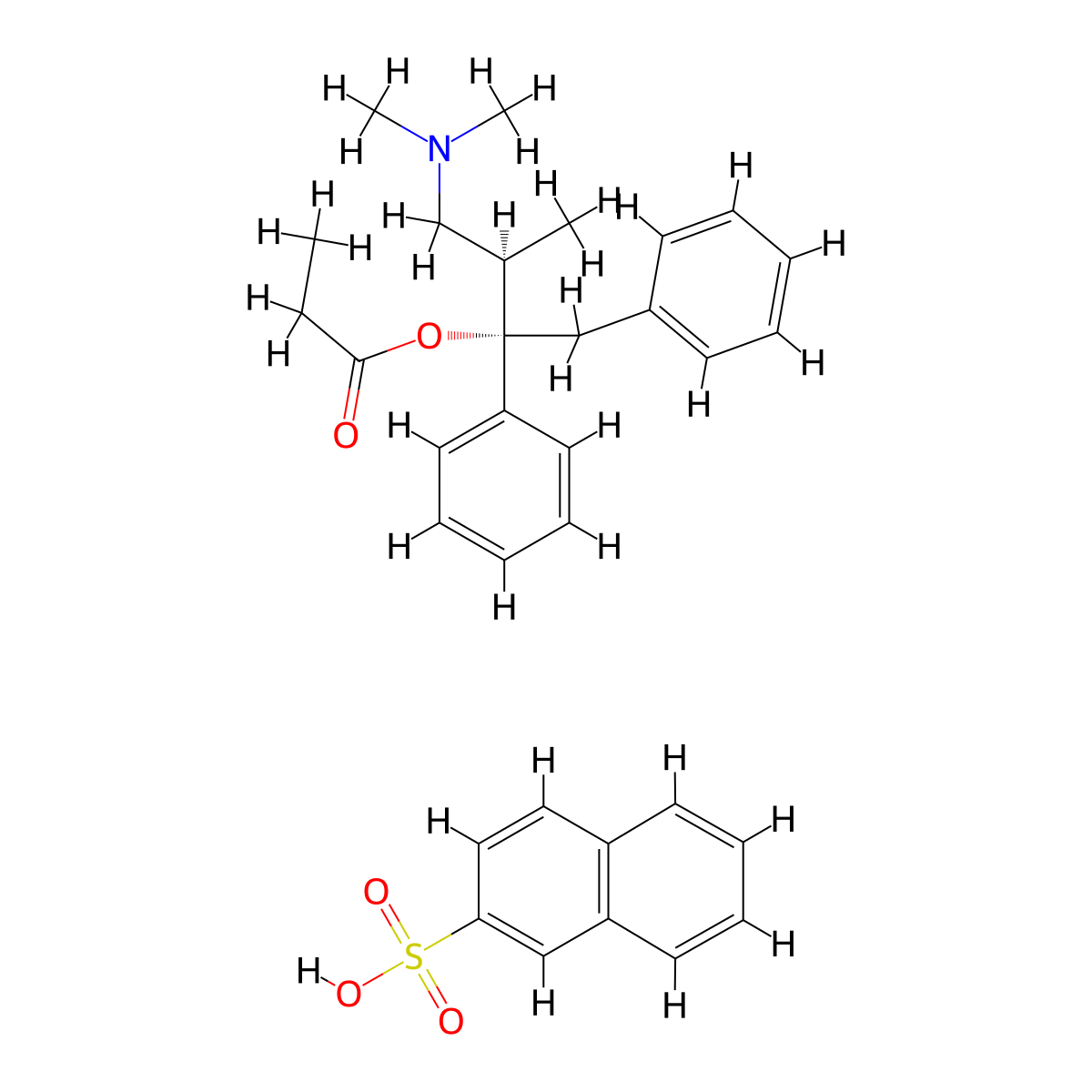 Propoxyphene napsylate anhydrous molecular structure, CAS 17140-78-2