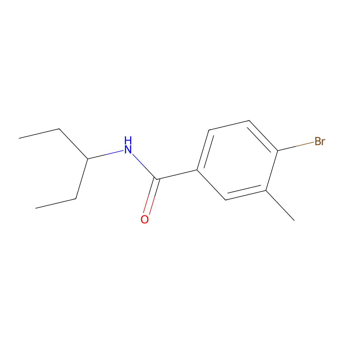 4-Bromo-N-(1-ethylpropyl)-3-methylbenzamide molecular structure, CAS 1714069-75-6