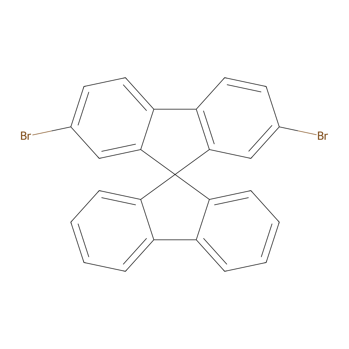 2,7-Dibromo-9,9'-spirobi[9H-fluorene] molecular structure, CAS 171408-84-7