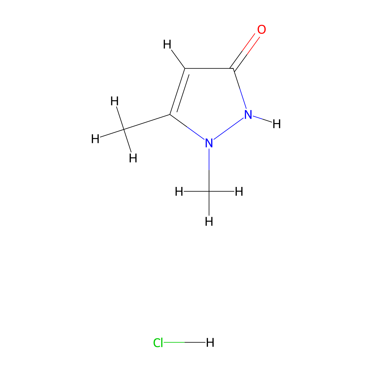 1,5-Dimethyl-2,3-dihydro-1H-pyrazol-3-one hydrochloride molecular structure, CAS 1714081-03-4