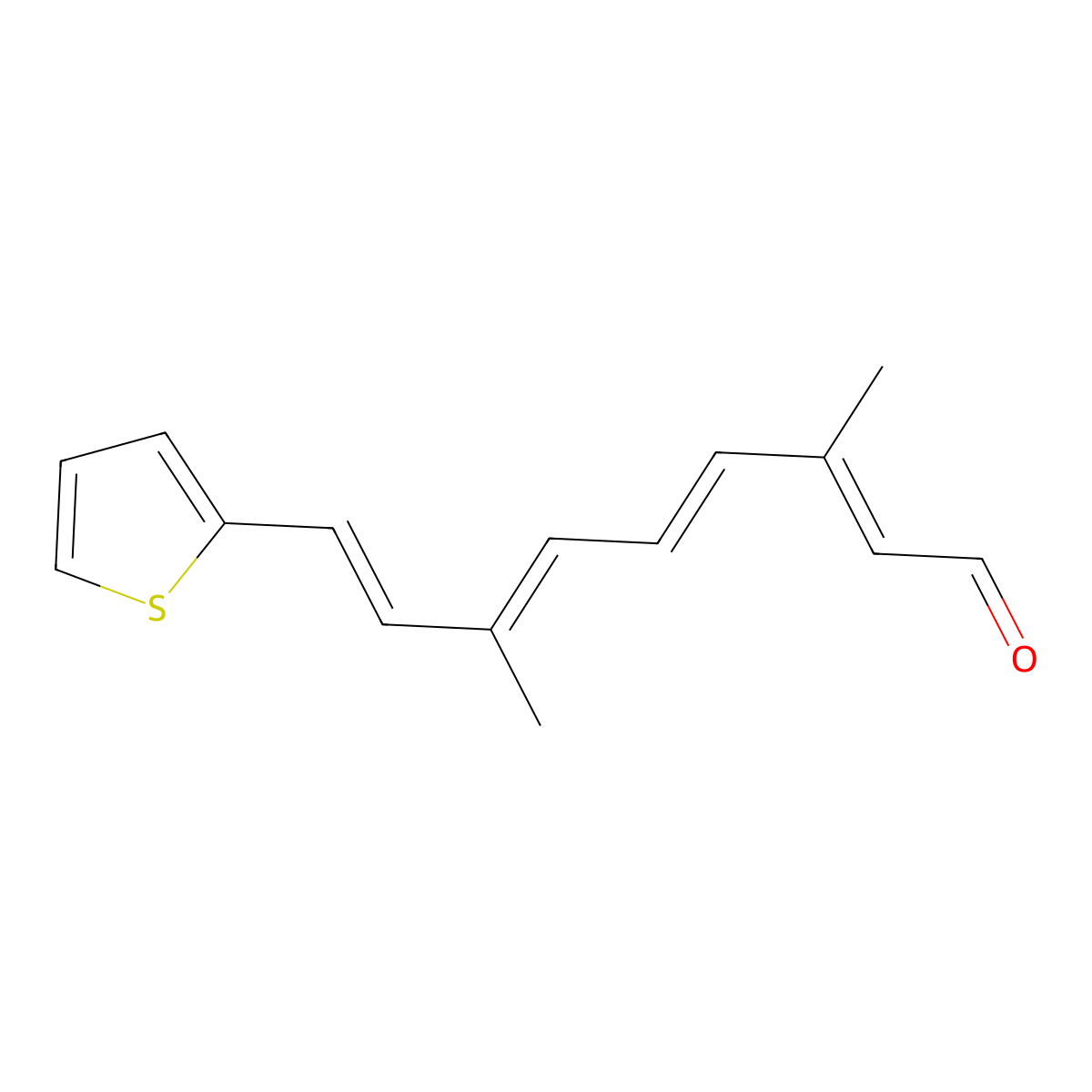 3,7-Dimethyl-9-thiophen-2-yl-nona-2,4,6,8-tetraenal molecular structure, CAS 1714091-84-5