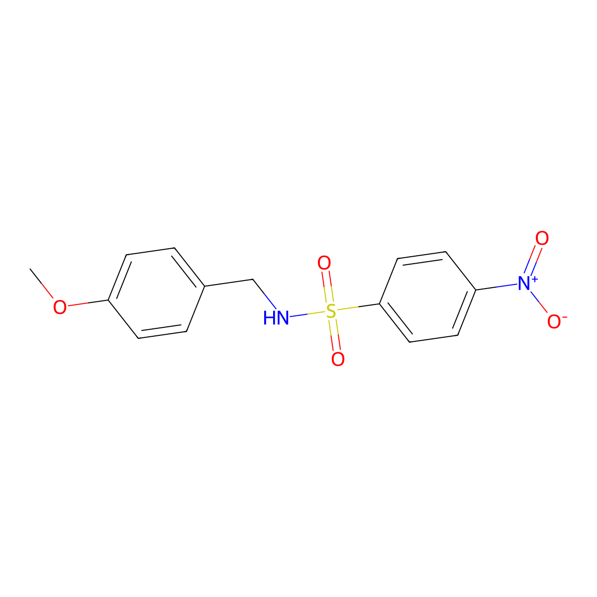 N-((4-Methoxyphenyl)methyl)-4-nitrobenzenesulfonamide molecular structure, CAS 171414-17-8