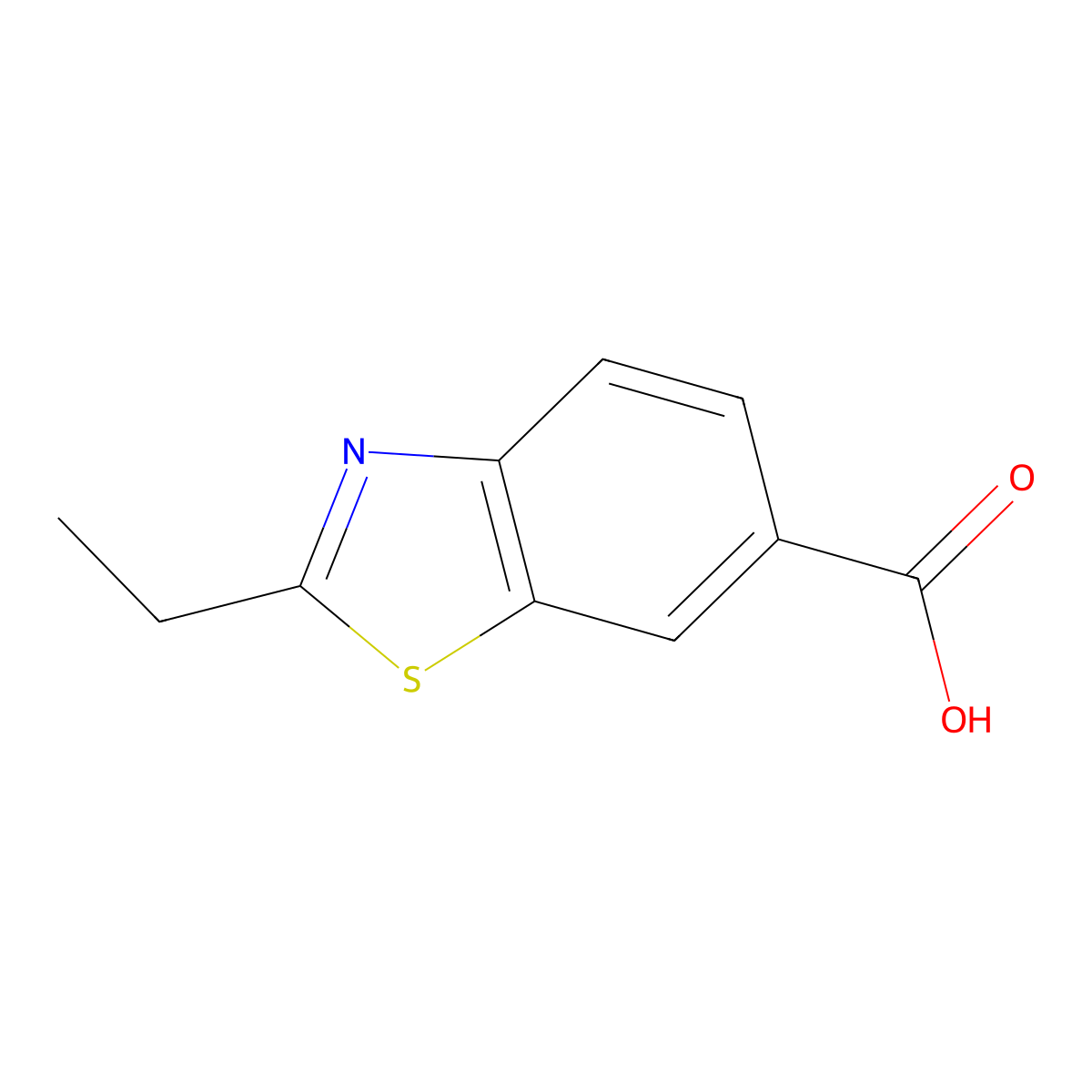2-Ethyl-1,3-benzothiazole-6-carboxylic acid molecular structure, CAS 17142-85-7