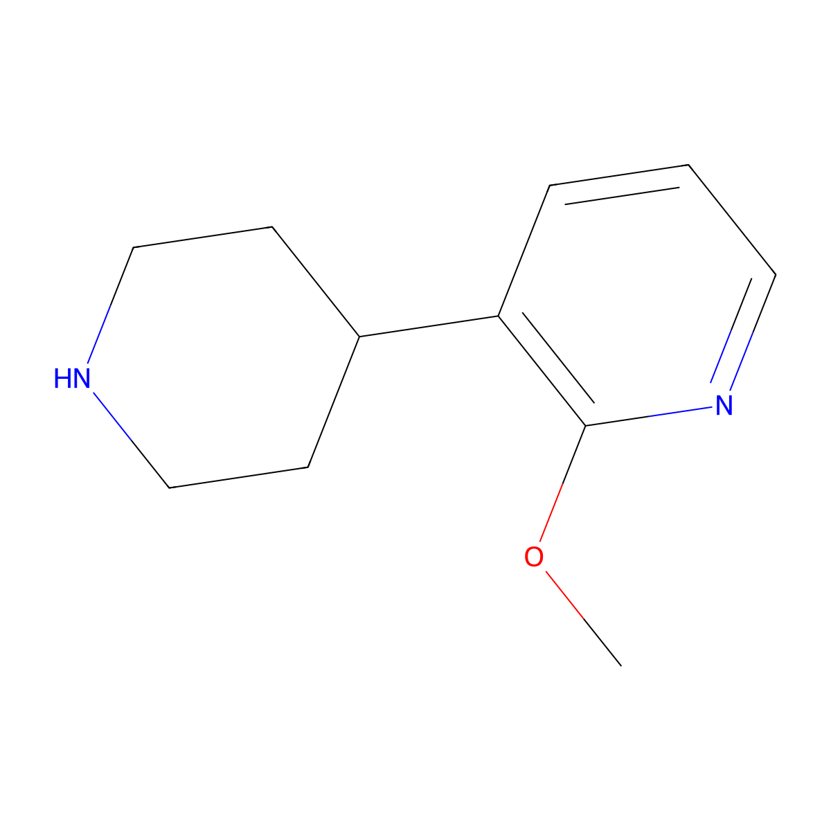 4-(2-Methoxy-3-pyridyl)piperidine molecular structure, CAS 171425-45-9
