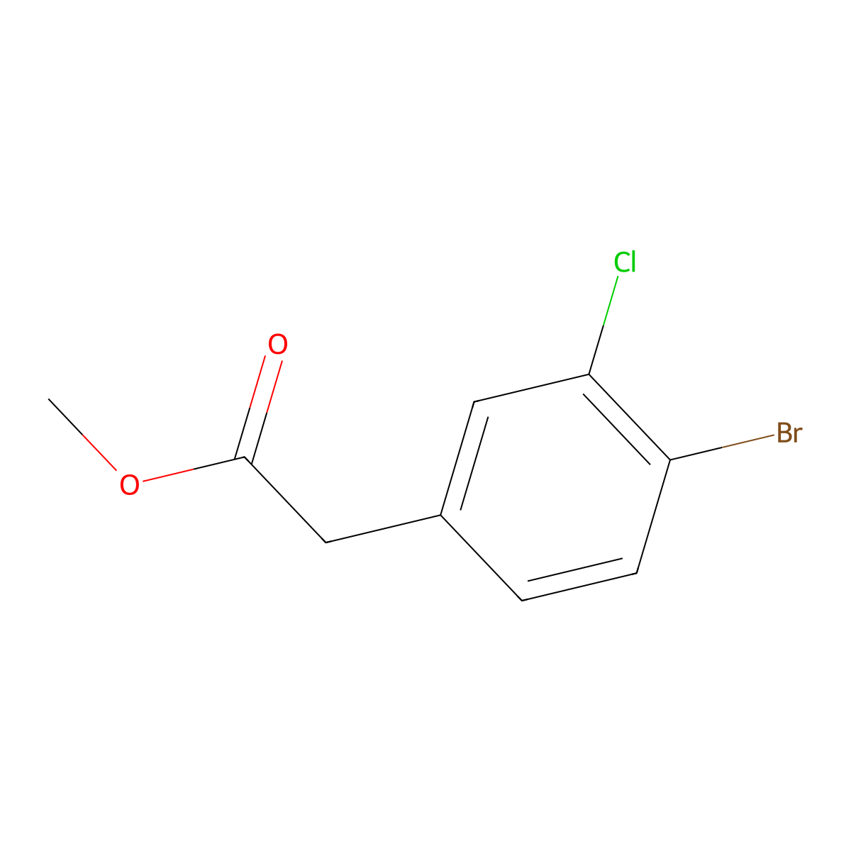 Methyl 2-(4-bromo-3-chlorophenyl)acetate molecular structure, CAS 171425-52-8