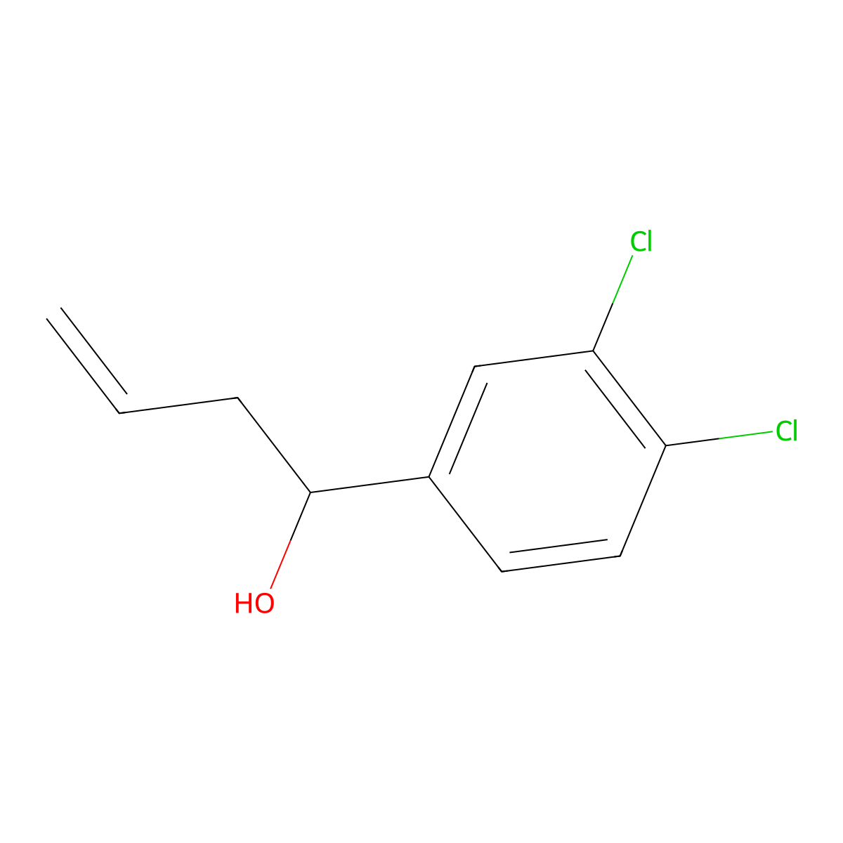 1-(3,4-Dichlorophenyl)but-3-en-1-ol molecular structure, CAS 171426-66-7