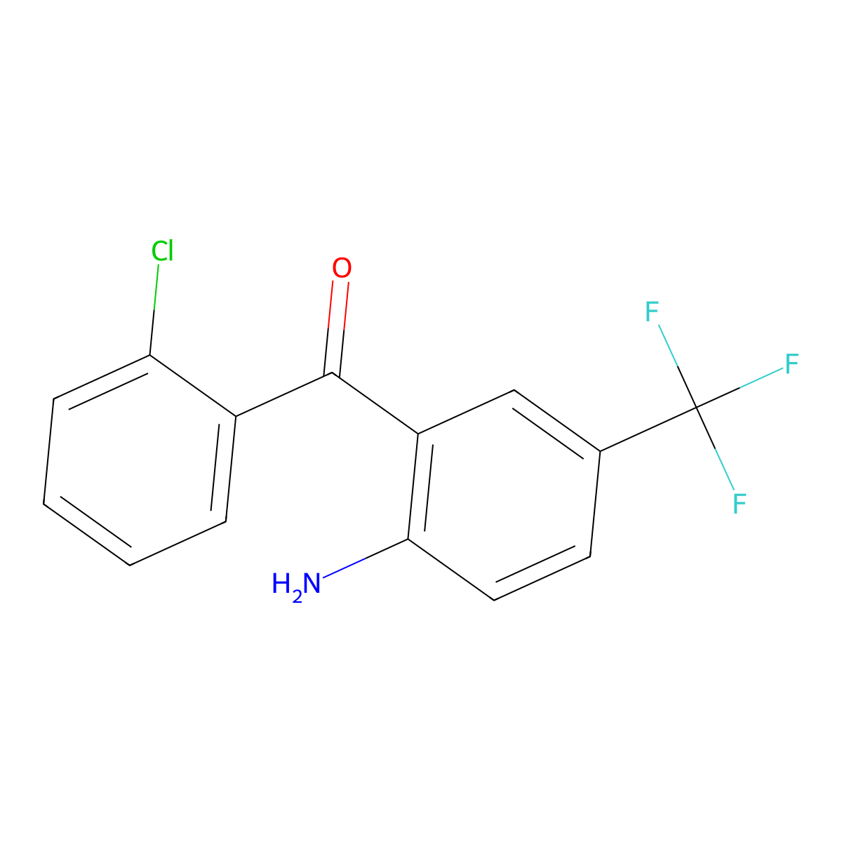 (2-Amino-5-(trifluoromethyl)phenyl)(2-chlorophenyl)methanone molecular structure, CAS 1714272-95-3