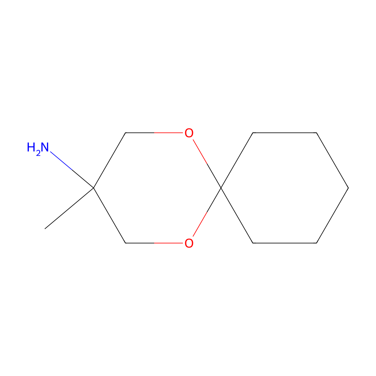 (3-Methyl-1,5-dioxaspiro[5.5]undec-3-yl)amine molecular structure, CAS 17144-64-8