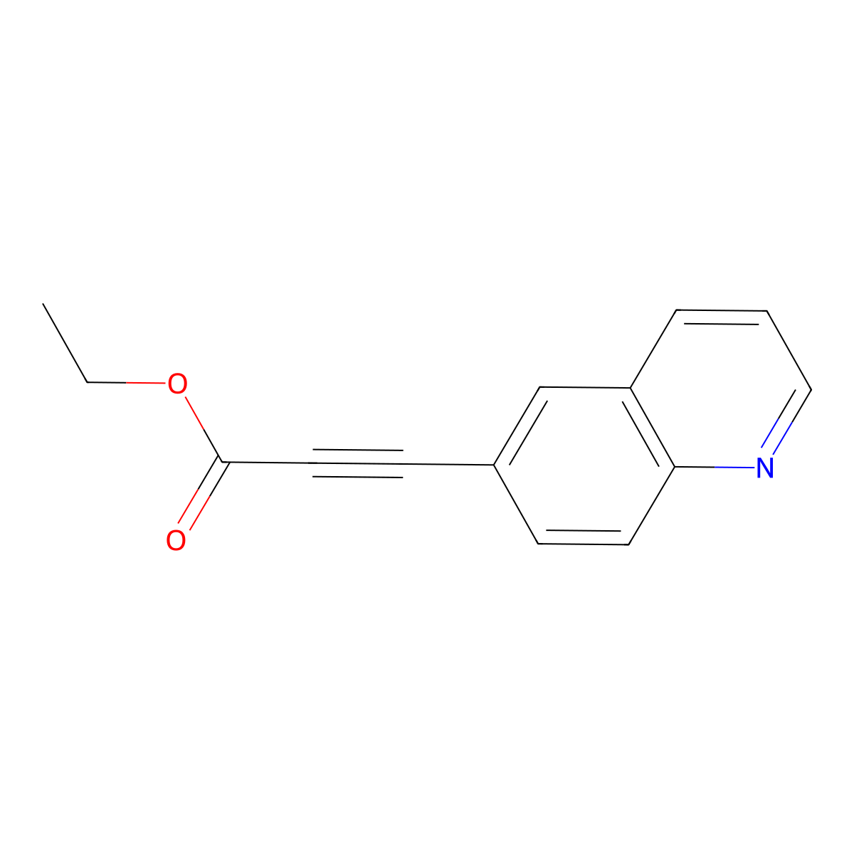 Ethyl 3-(6-quinolinyl)-2-propynoate molecular structure, CAS 1714427-29-8