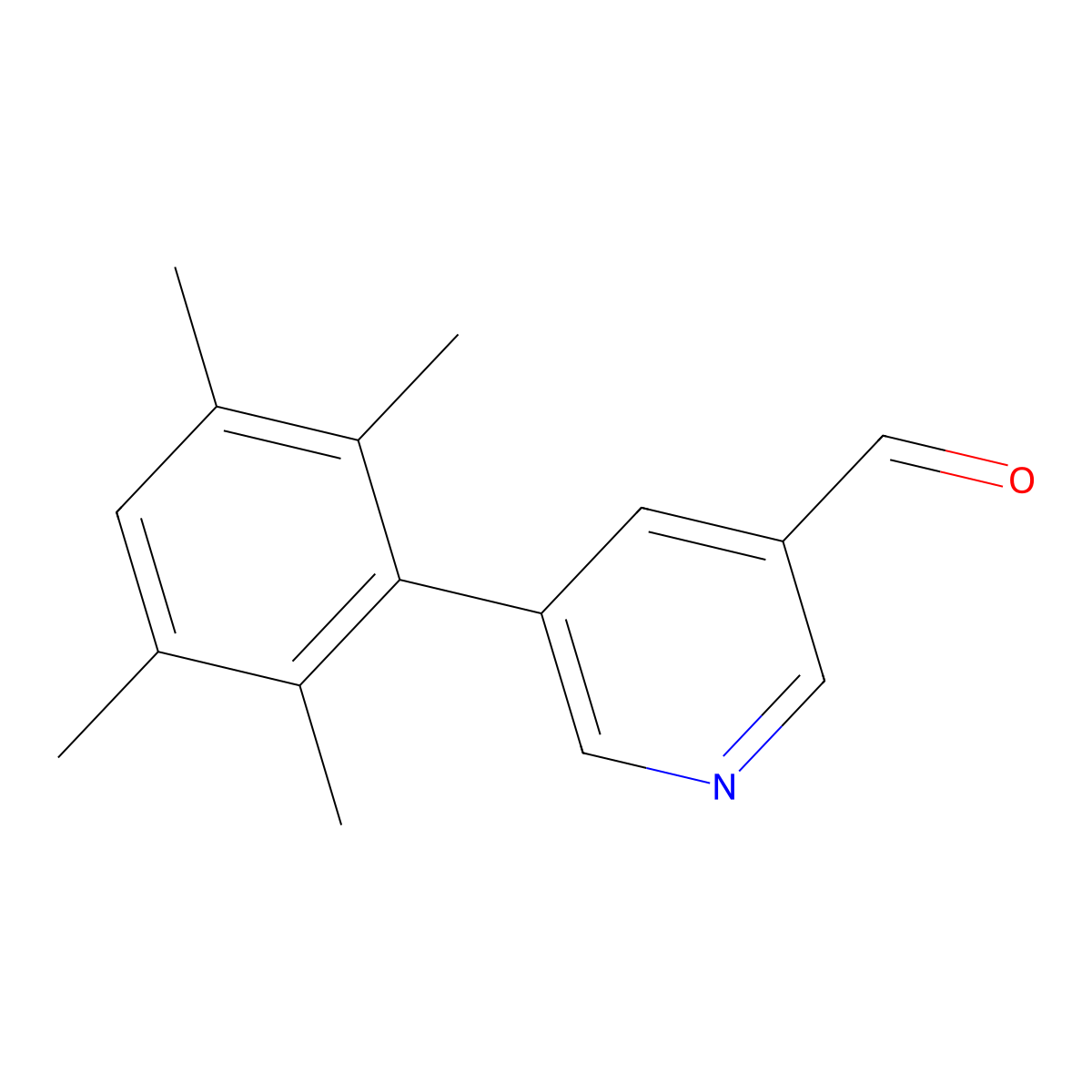 5-(2,3,5,6-Tetramethylphenyl)-3-pyridinecarboxaldehyde molecular structure, CAS 1714435-39-8
